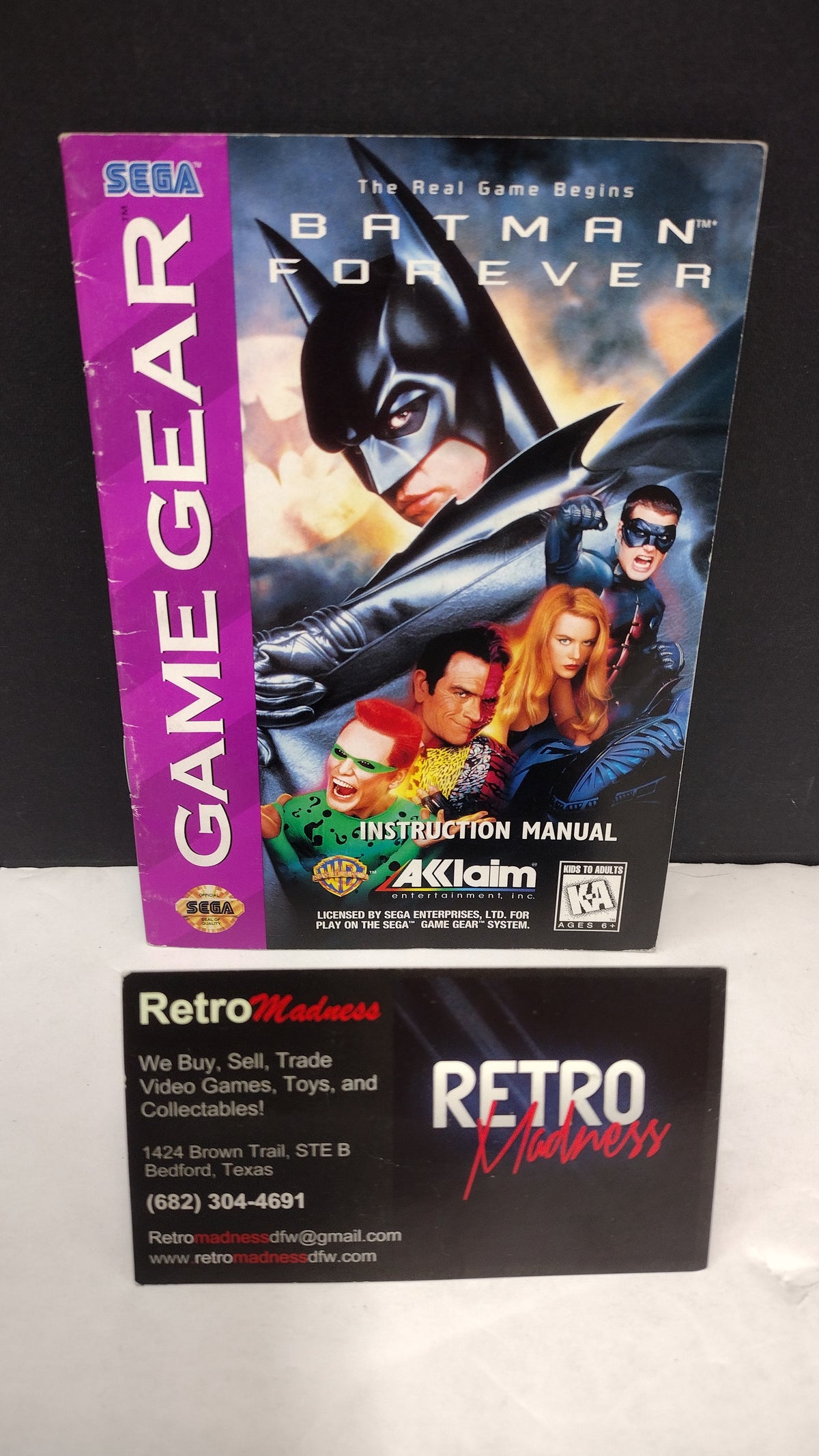 Batman Forever Sega Game Gear Instruction Manual Booklet ONLY
