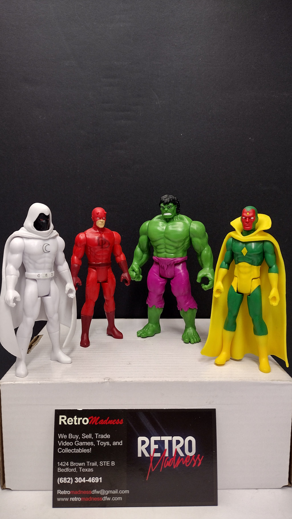 Marvel Legends Retro Collection – Lot F -  Hulk, Dare Devil, Vision and Moon Knight (Loose)