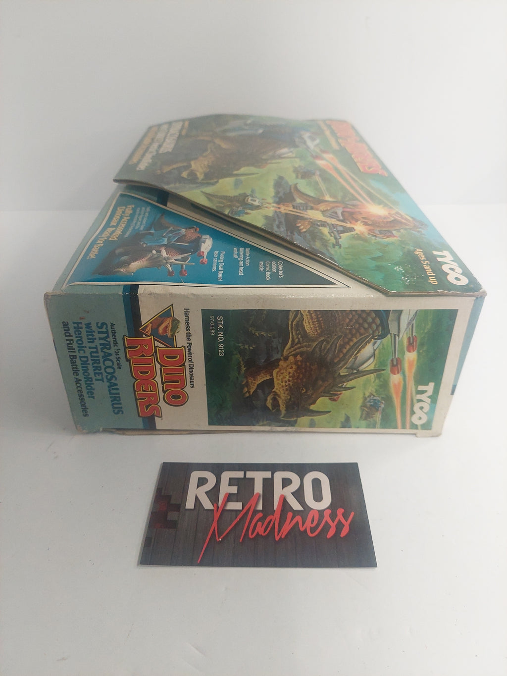 Vintage 1987 Dino-Riders Styracosaurus with Turret Heroic DineRider