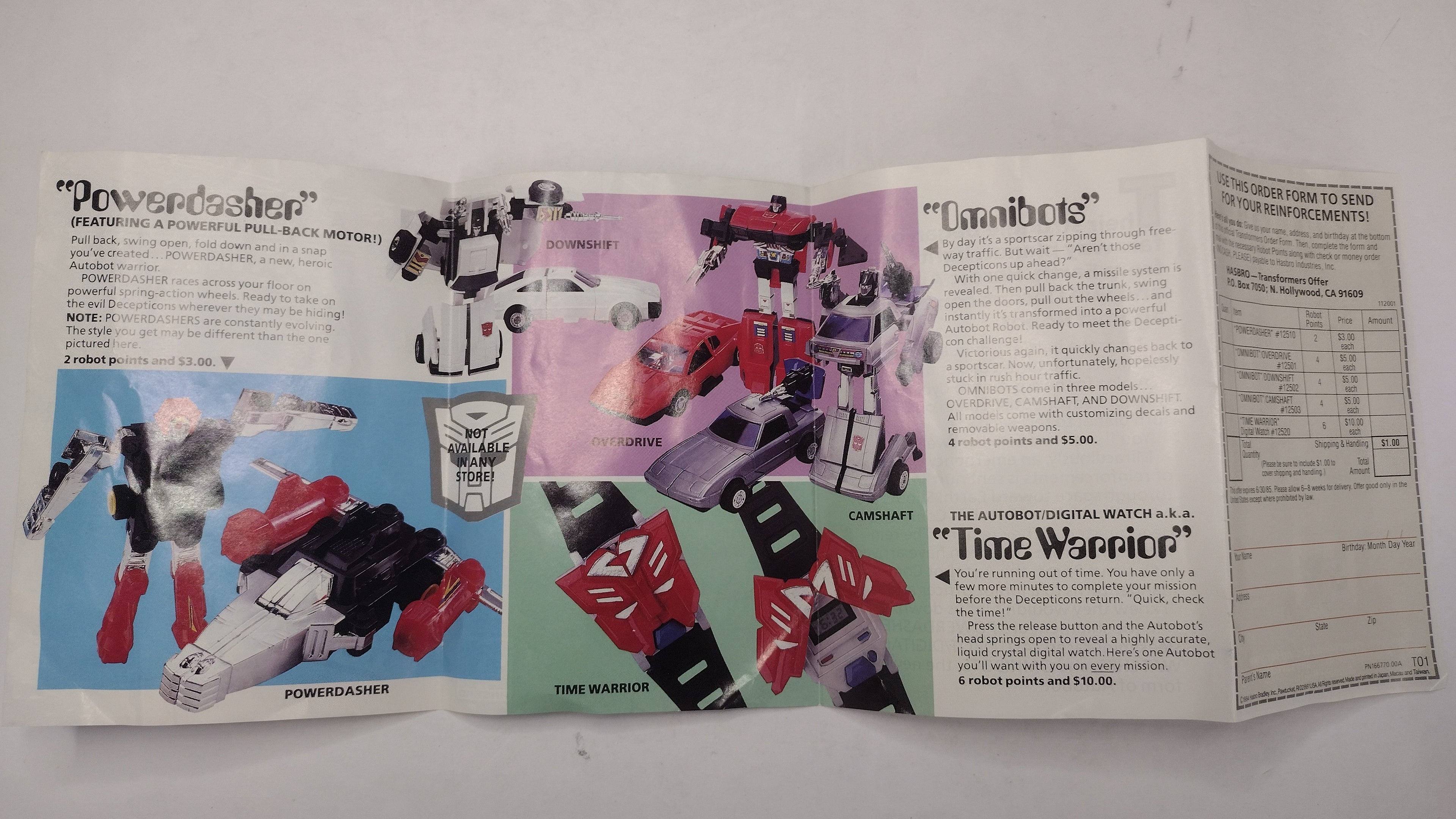 Vintage Original G1 Transformers Inserts Lot: 1984-1986