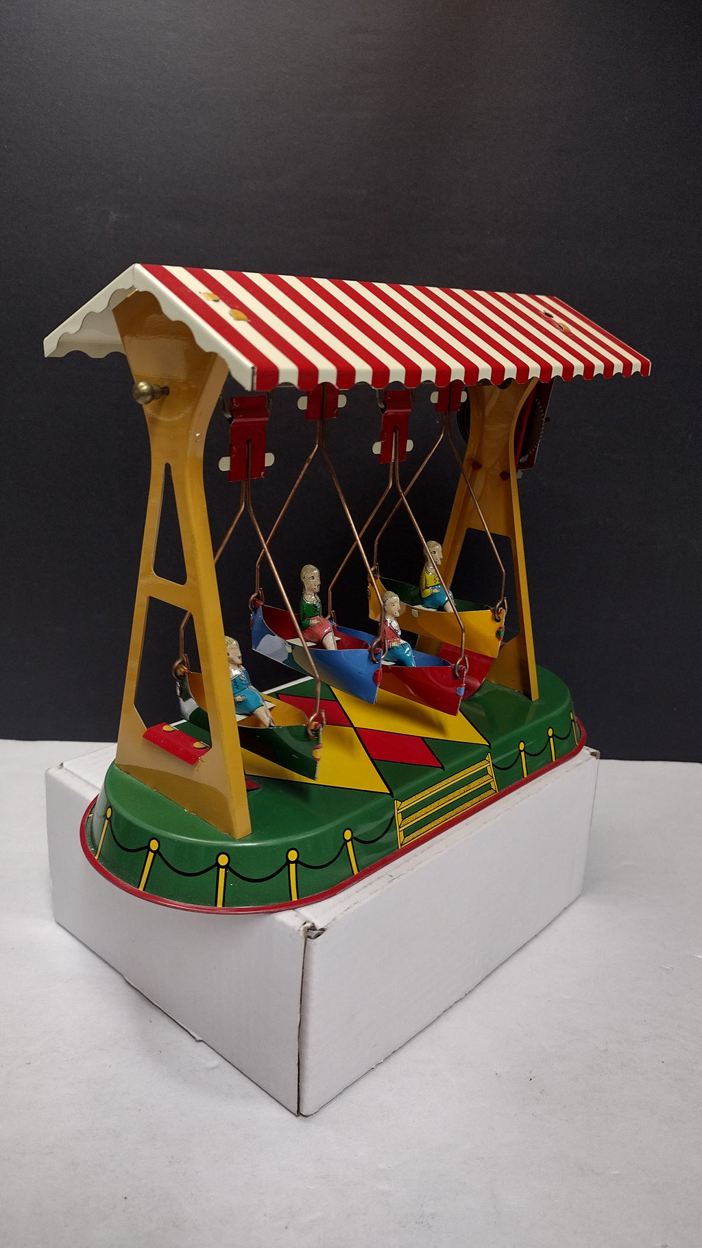 Vintage German Nürnberger Blechspielzeug Swinging Toy / Boat Swing (Missing Key)