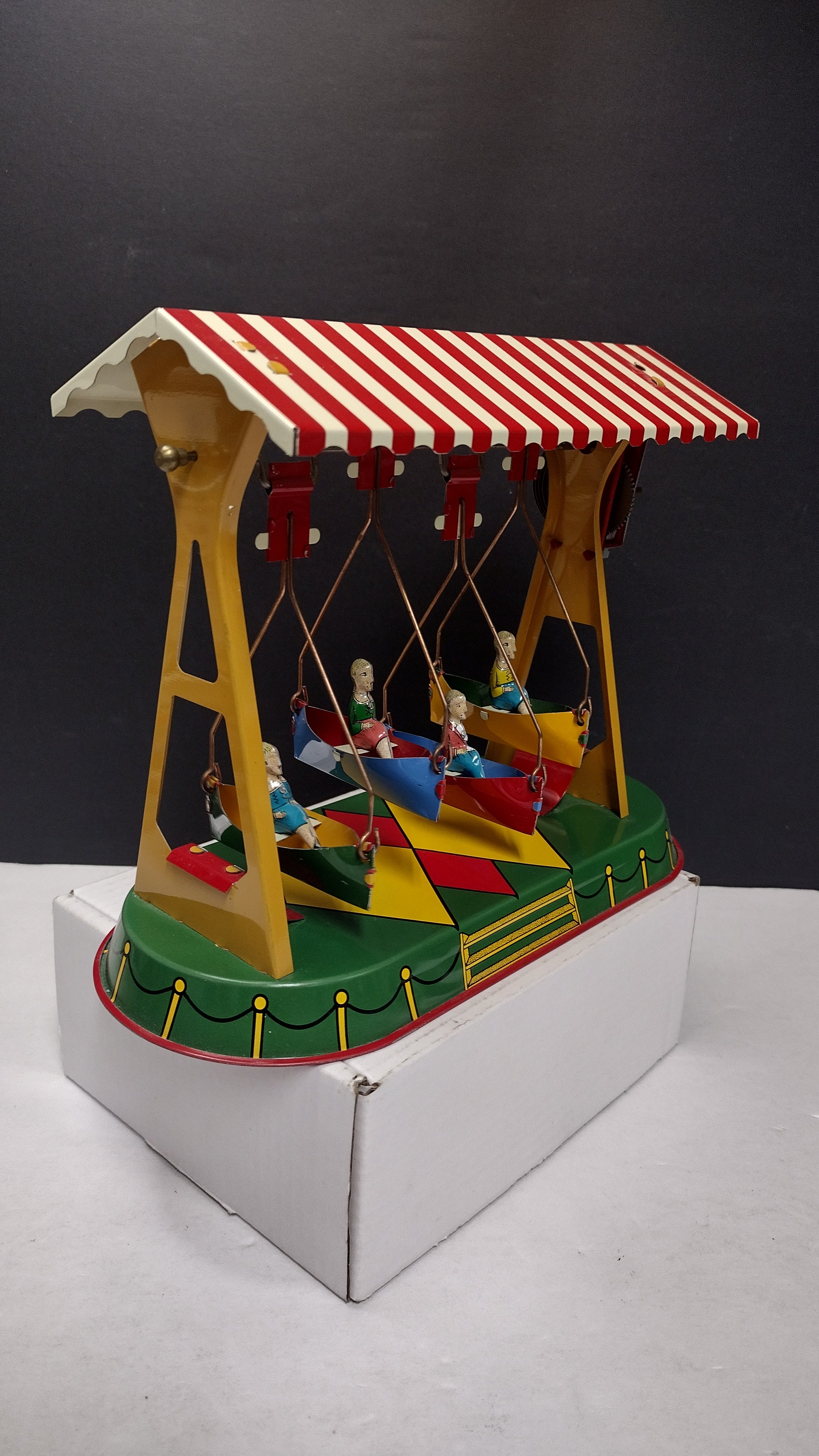 Vintage German Nürnberger Blechspielzeug Swinging Toy / Boat Swing (Missing Key)