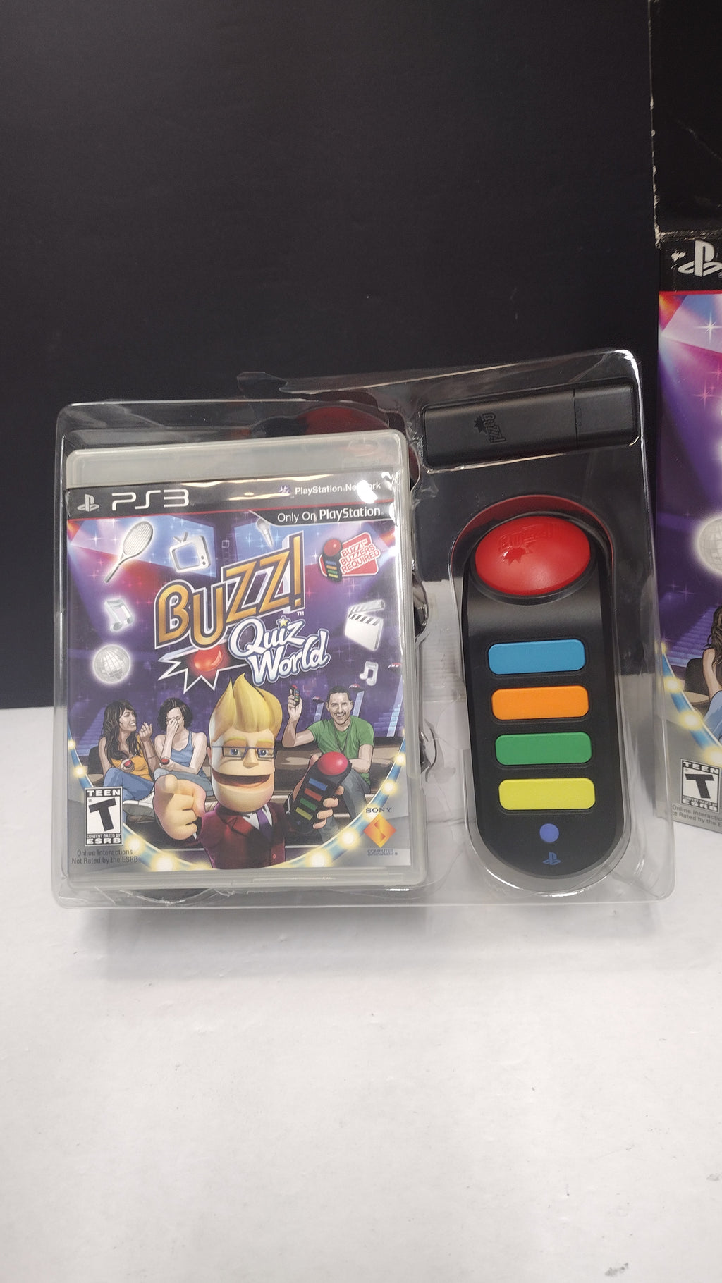 Buzz Quiz World Bundle PS3 Game Wireless Buzzers USB Dongle CIB