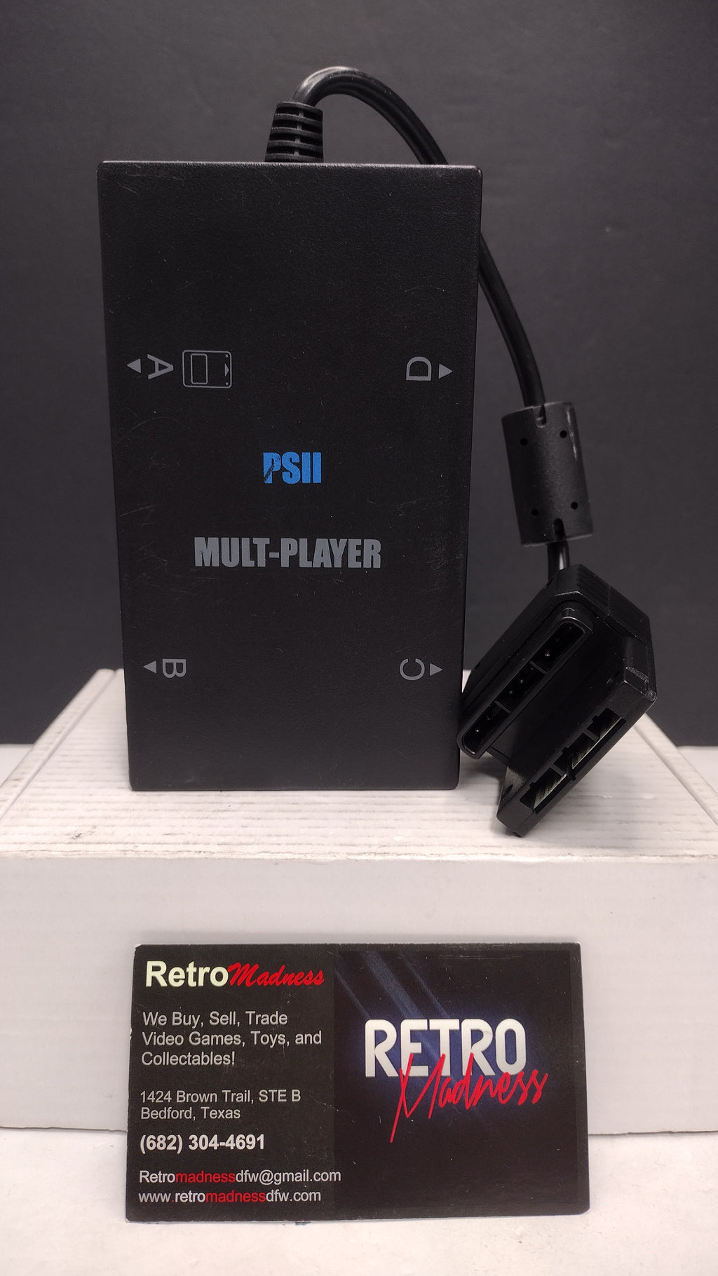 PS2 Multi-Player- Multitap Adapter- Unbranded- PSII Black Console- Tested