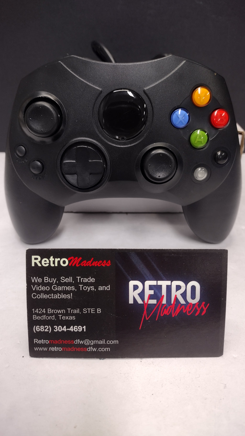Wired S-Style Controller for Original Xbox Classic Gamepad Black Tested