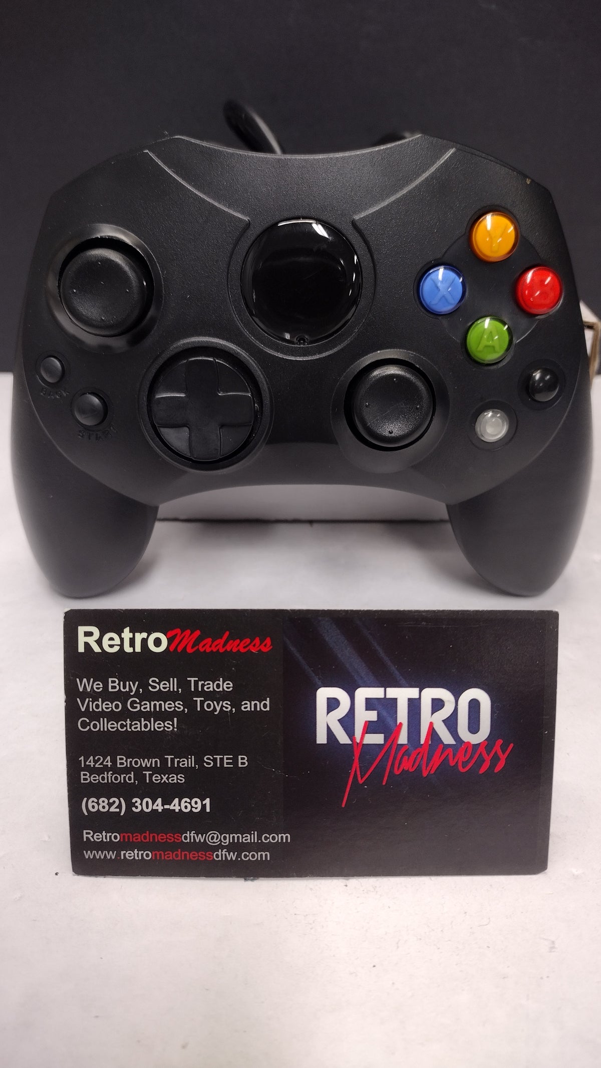 Wired S-Style Controller for Original Xbox Classic Gamepad Black Tested