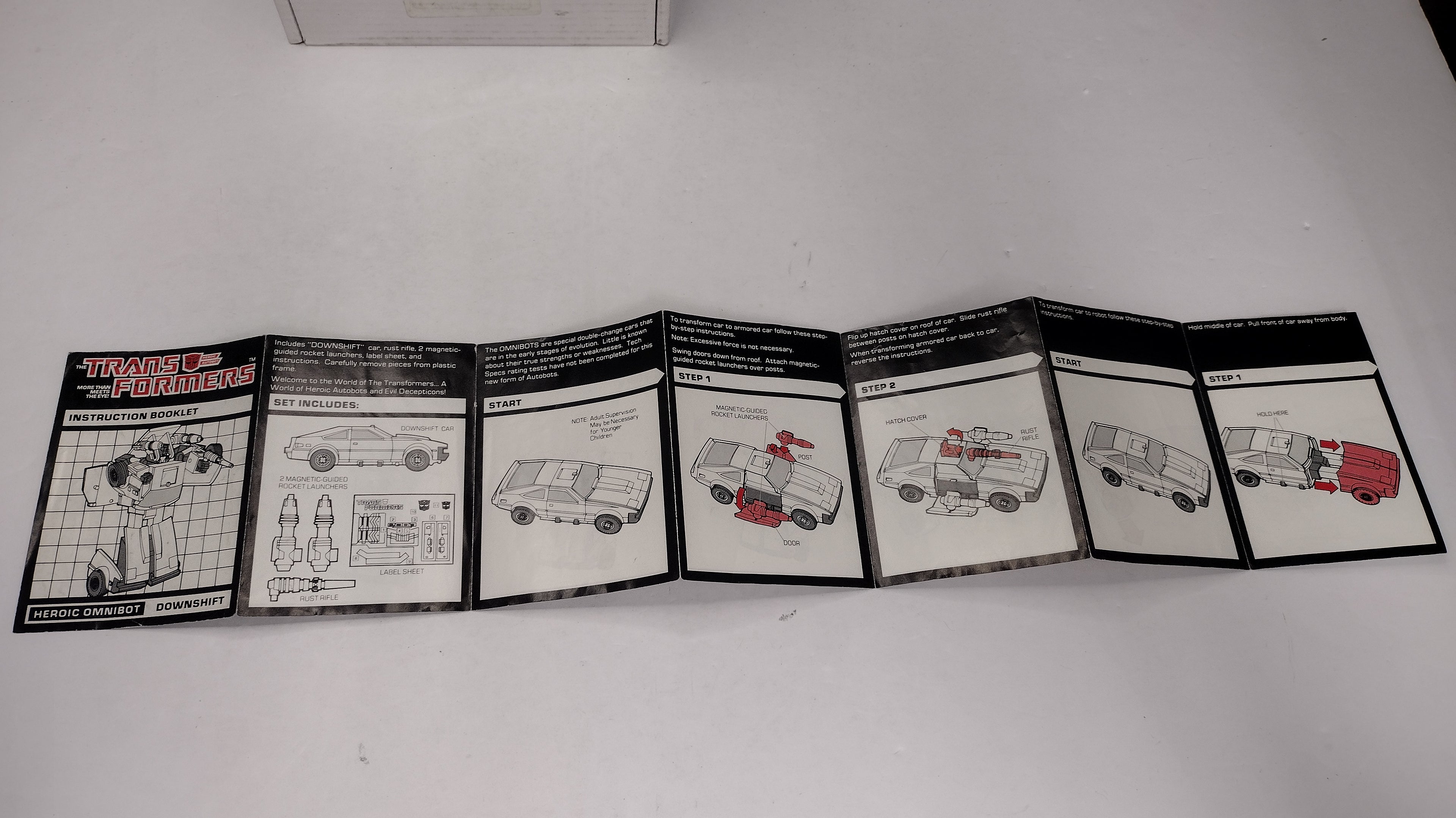 Vintage 1984 Original G1 Transformers Omnibot Downshift - Instruction Booklet