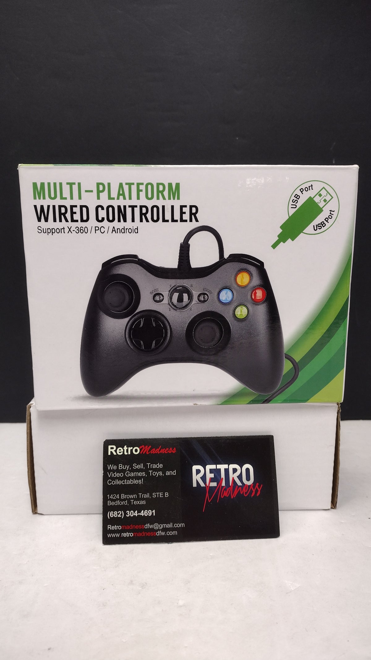 Multi-Platform Wired USB Controller for Xbox 360 PC Android Black New in Box