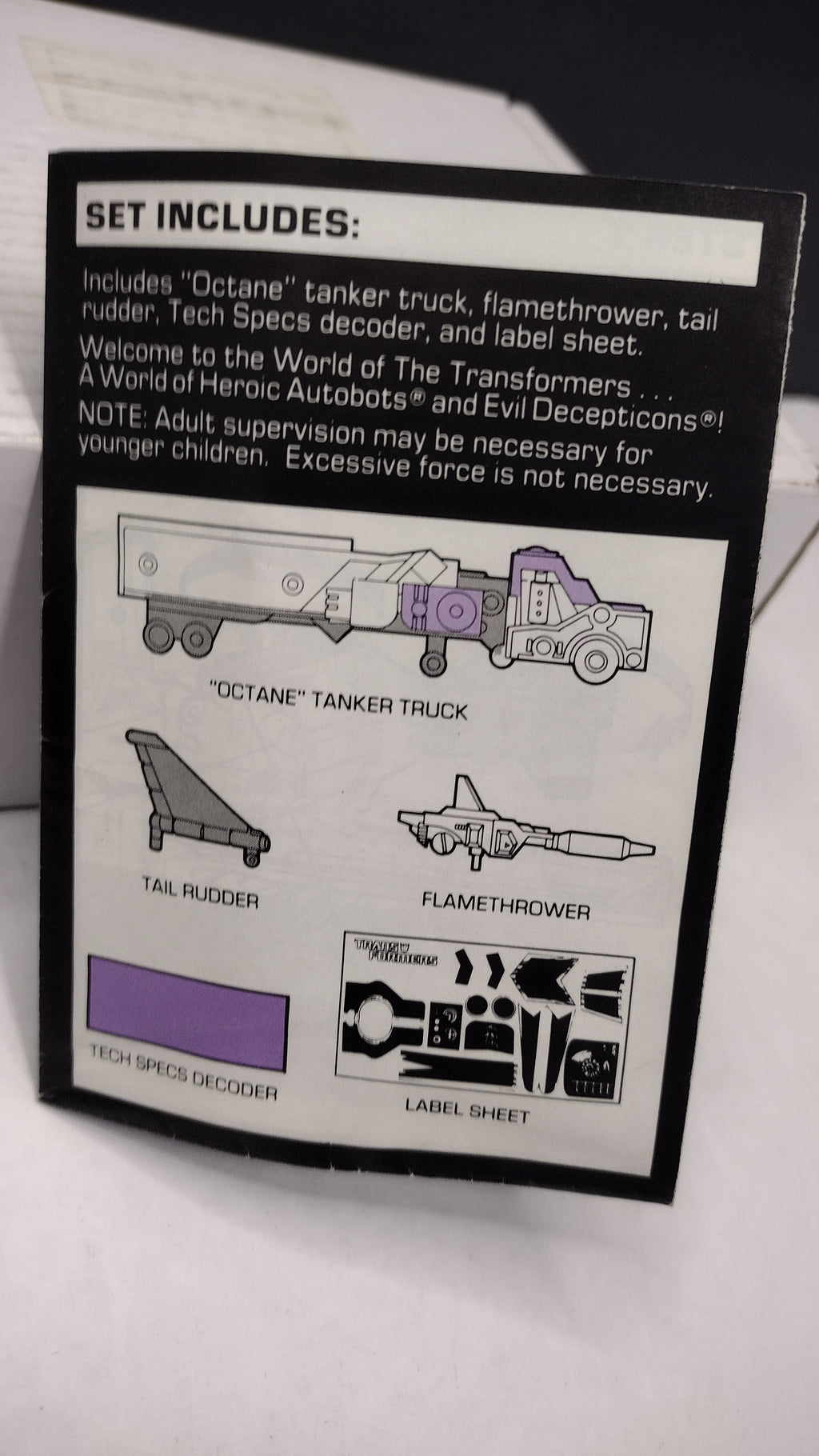 Vintage 1986 Original G1 Transformers Octane Instruction Booklet