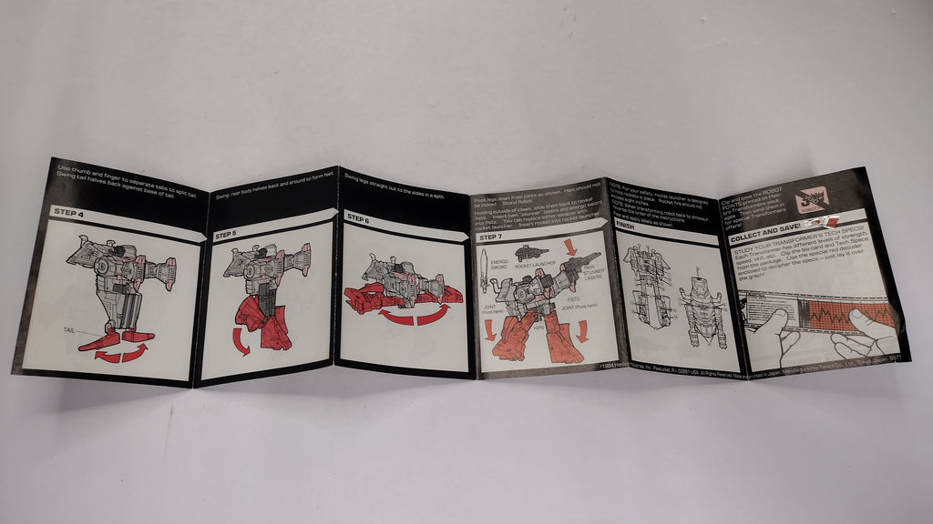 Vintage 1986 Original G1 Transformers Grimlock - Instruction Booklet