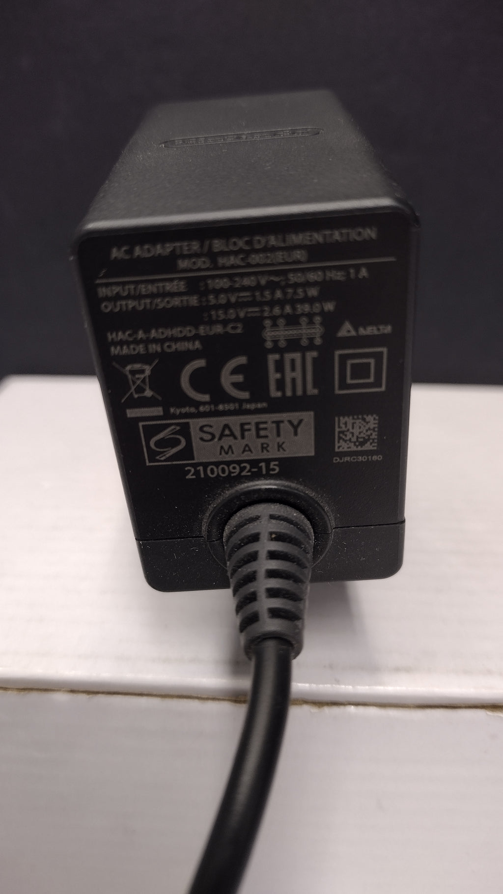 Nintendo Switch AC Adapter Charger European Plug- HAC-002 EUR OEM- Tested