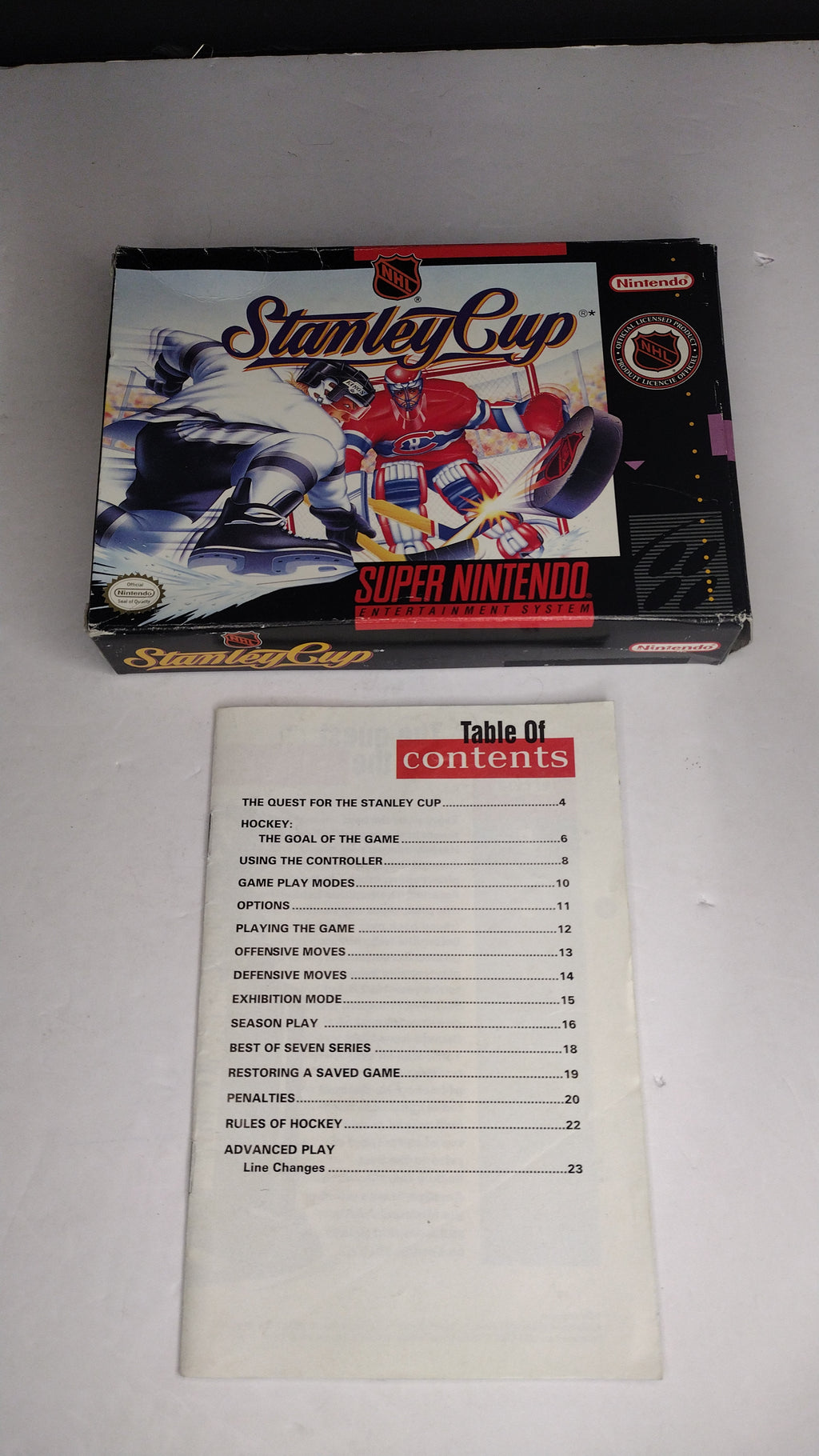 NHL Stanley Cup: SNES  Authentic Box & Manual ONLY