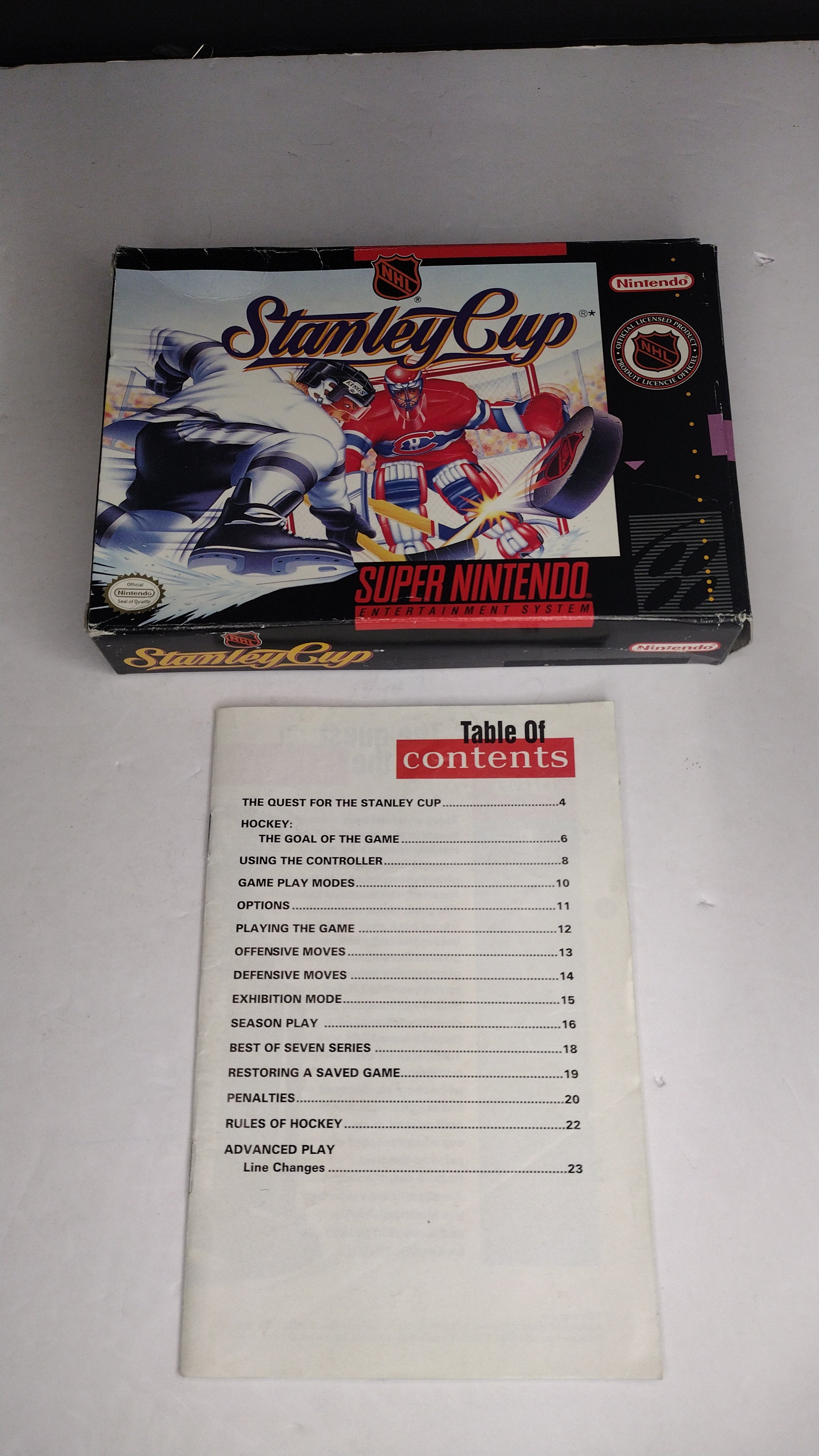NHL Stanley Cup: SNES  Authentic Box & Manual ONLY