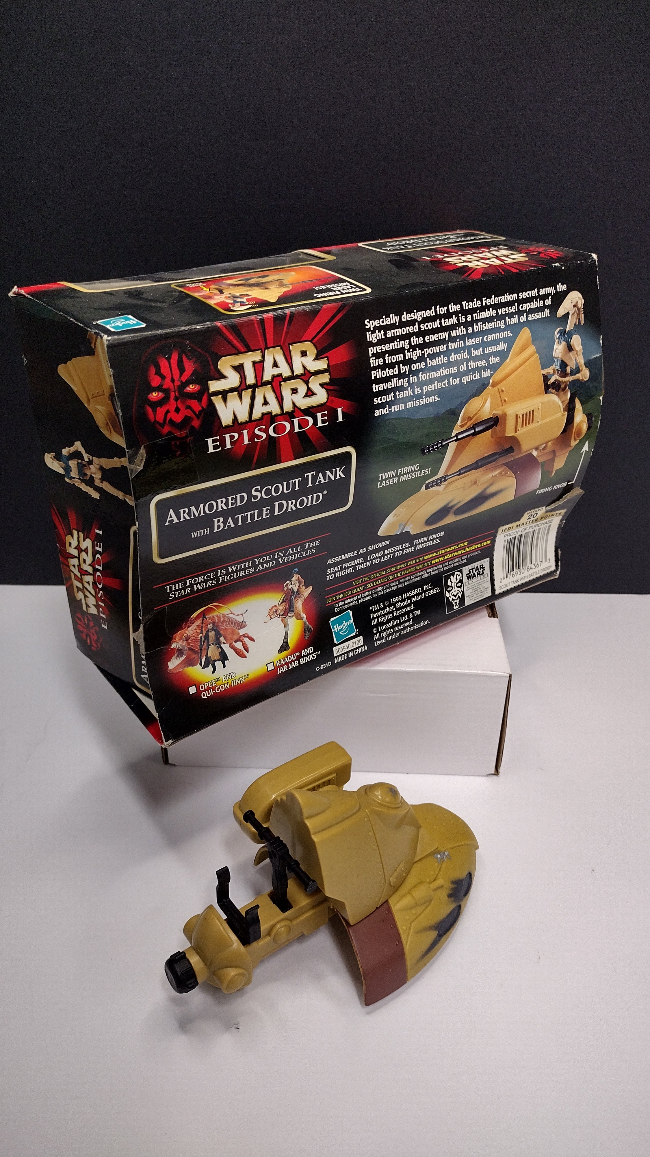 Star Wars Episode I Armored Scout Tank with Box Incomplete