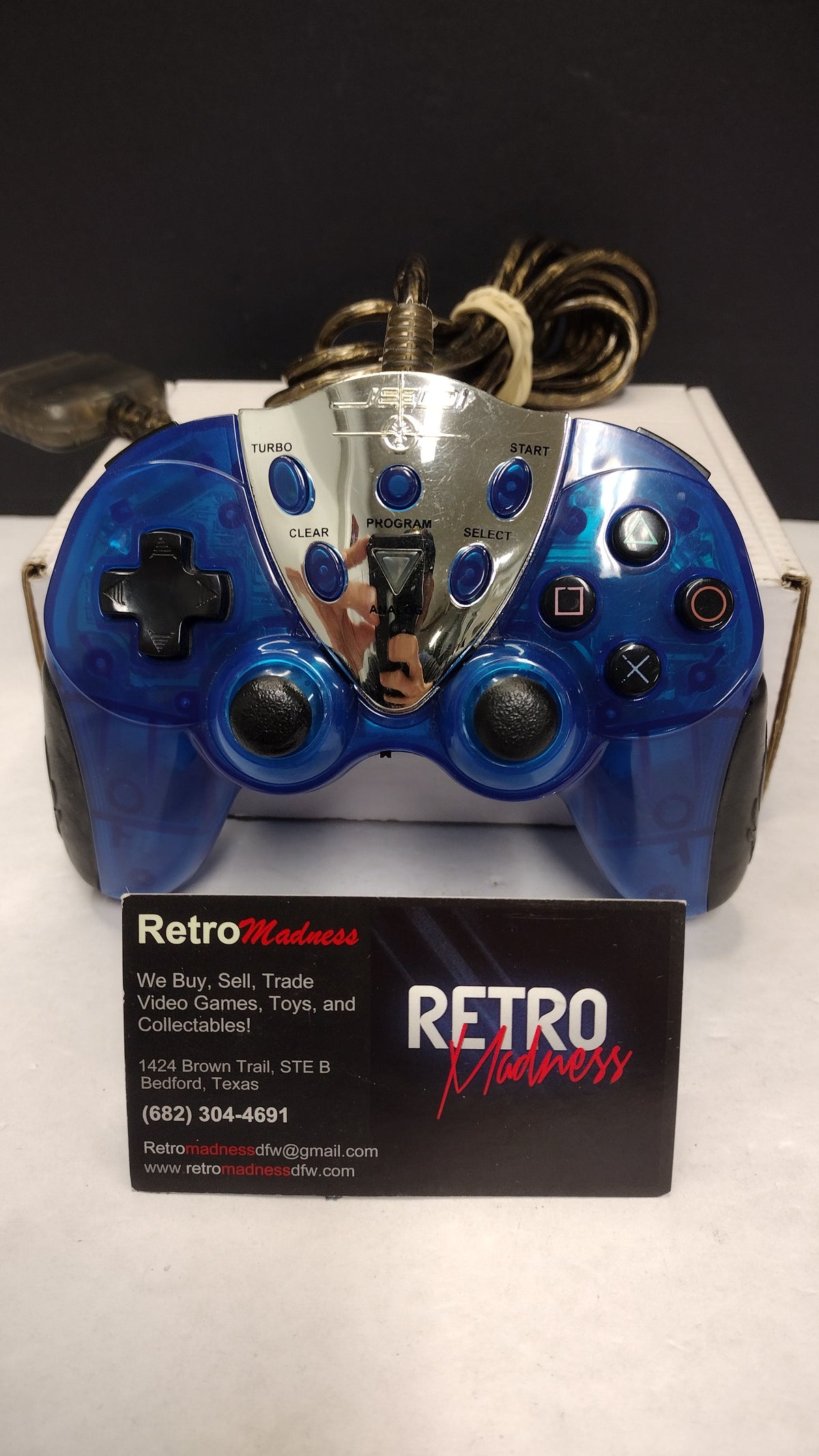 Intec Playstation 2- Star Wars Jedi-(Blue)  Wired Controller- TESTED