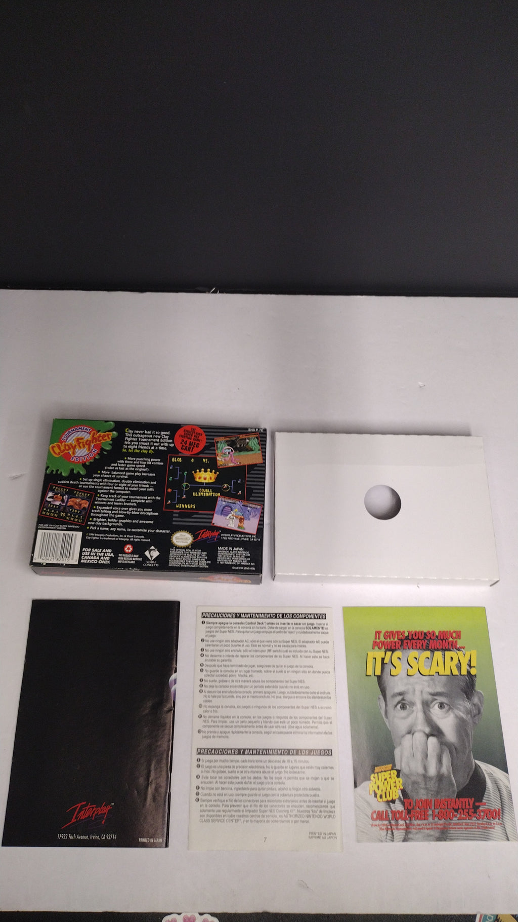 Clay Fighter: SNES  Authentic Box & Manual ONLY