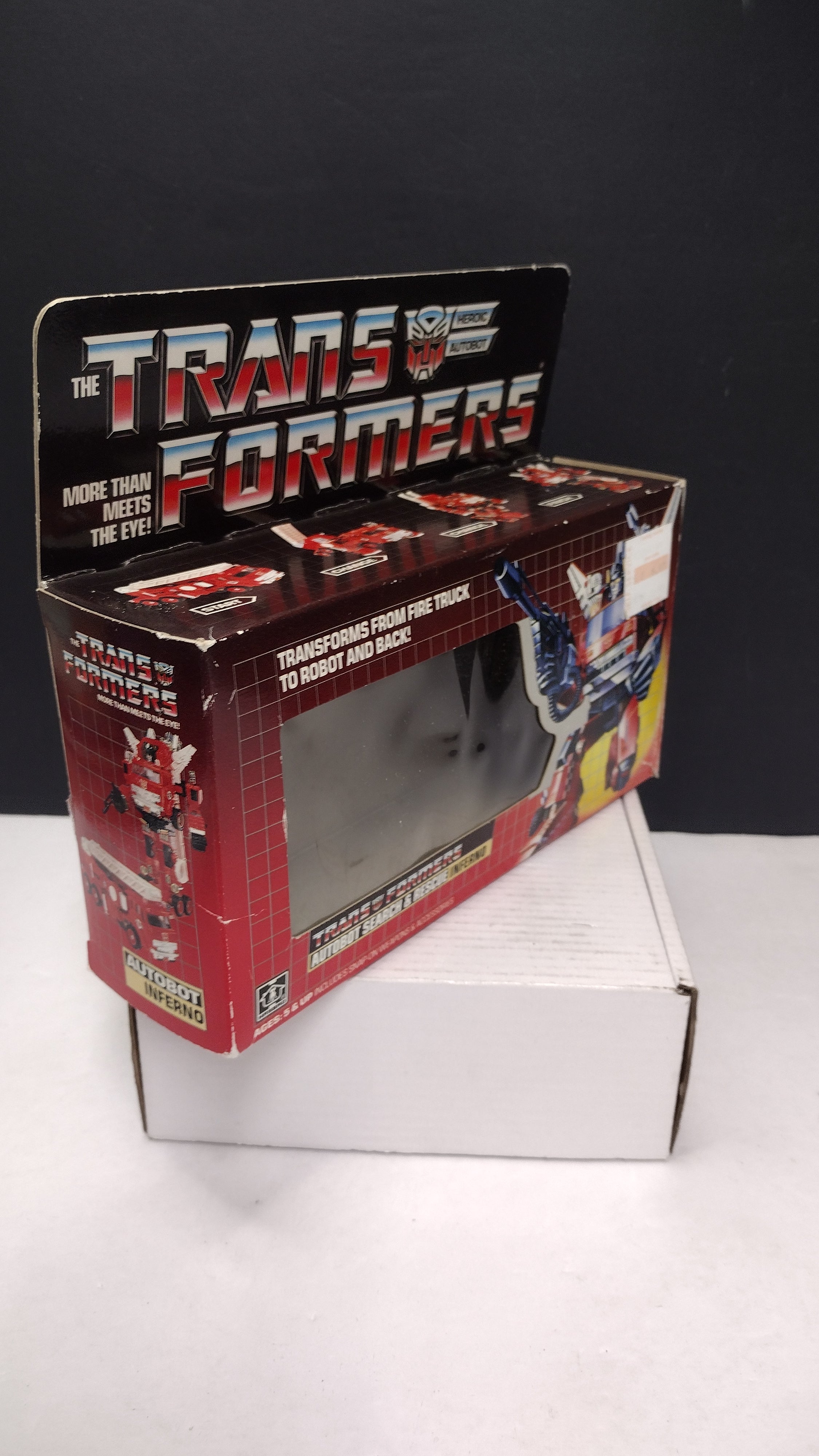 1985 Vintage Original G1 Transformers Inferno Box (Hasbro - Packaging Only / Heavy Box Wear)