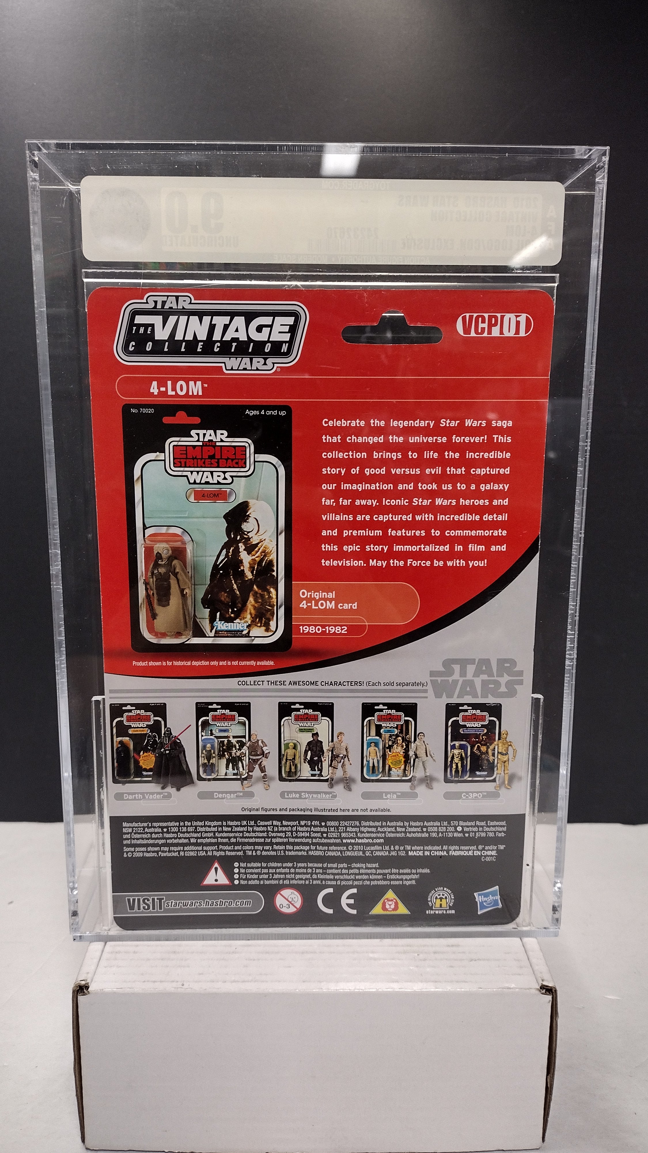 Star Wars The Vintage Collection Celebration V Exclusive 4-LOM 3.75" Action Figure – AFA 9.0 Uncirculated (Mint In Packaged)