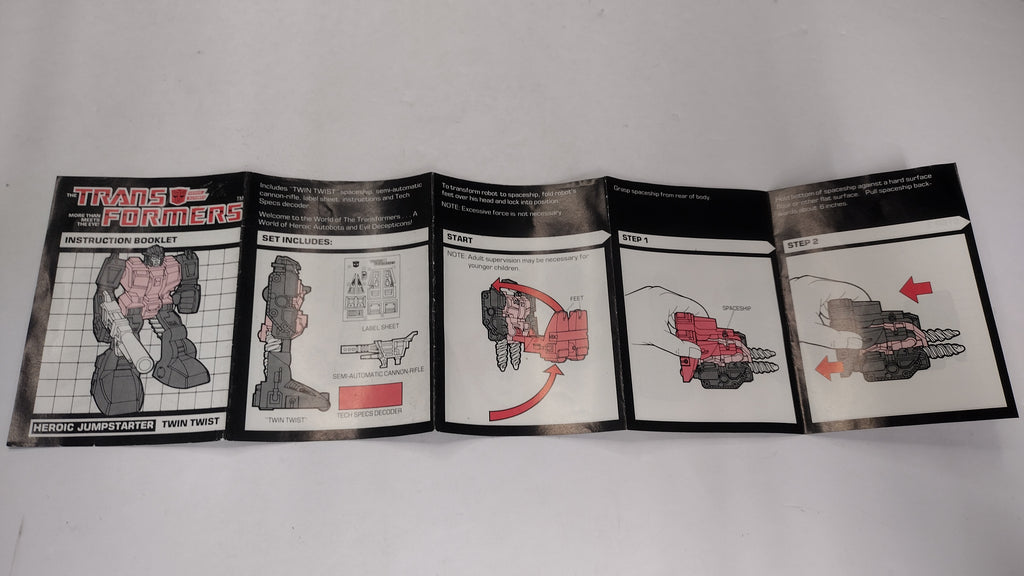 Vintage 1984 Original G1 Transformers Twin Twist - Instruction Booklet