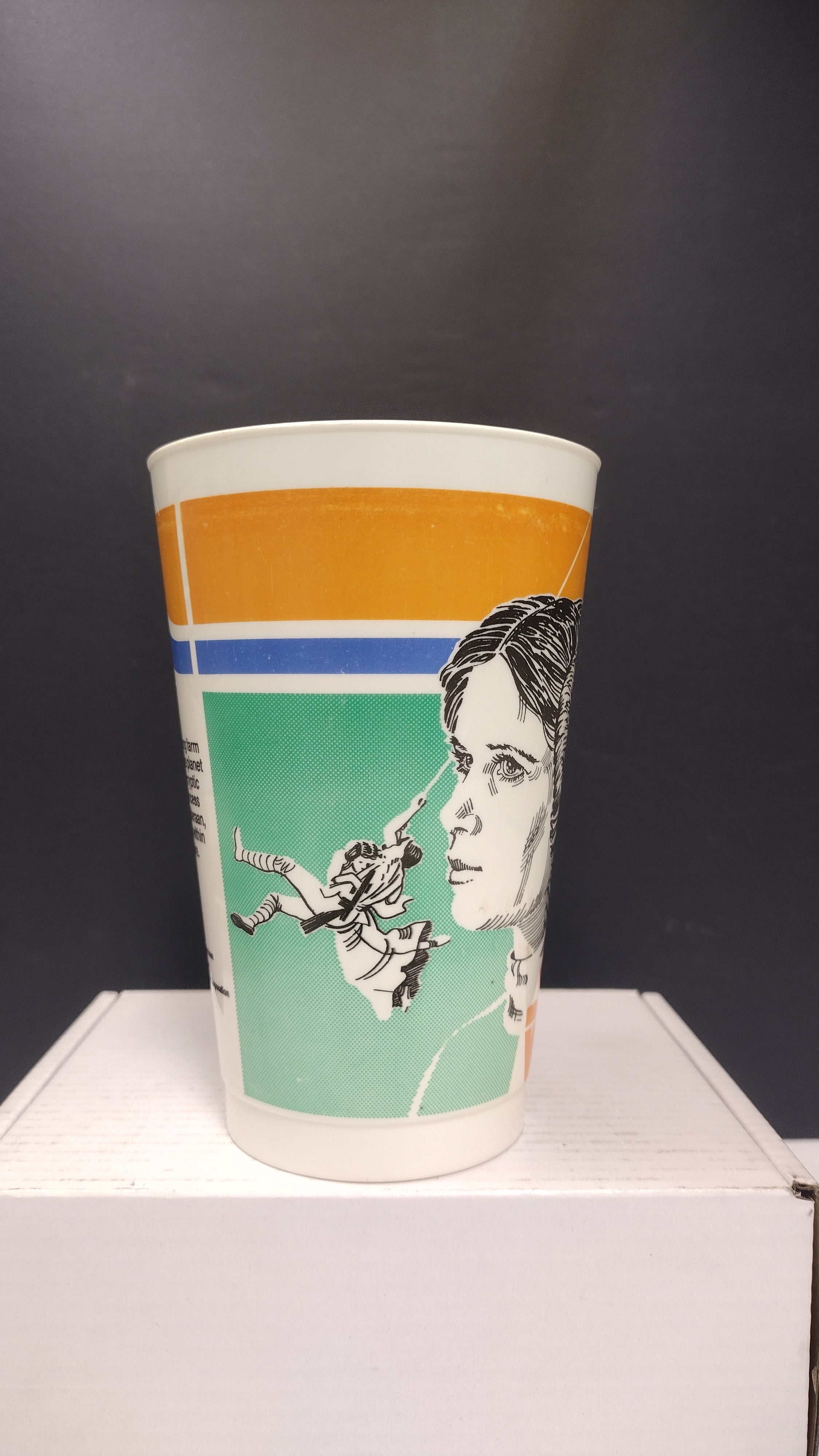 Vintage 1979 Star Wars Luke Skywalker & Princess Leia Coca-Cola Promo Plastic Cup