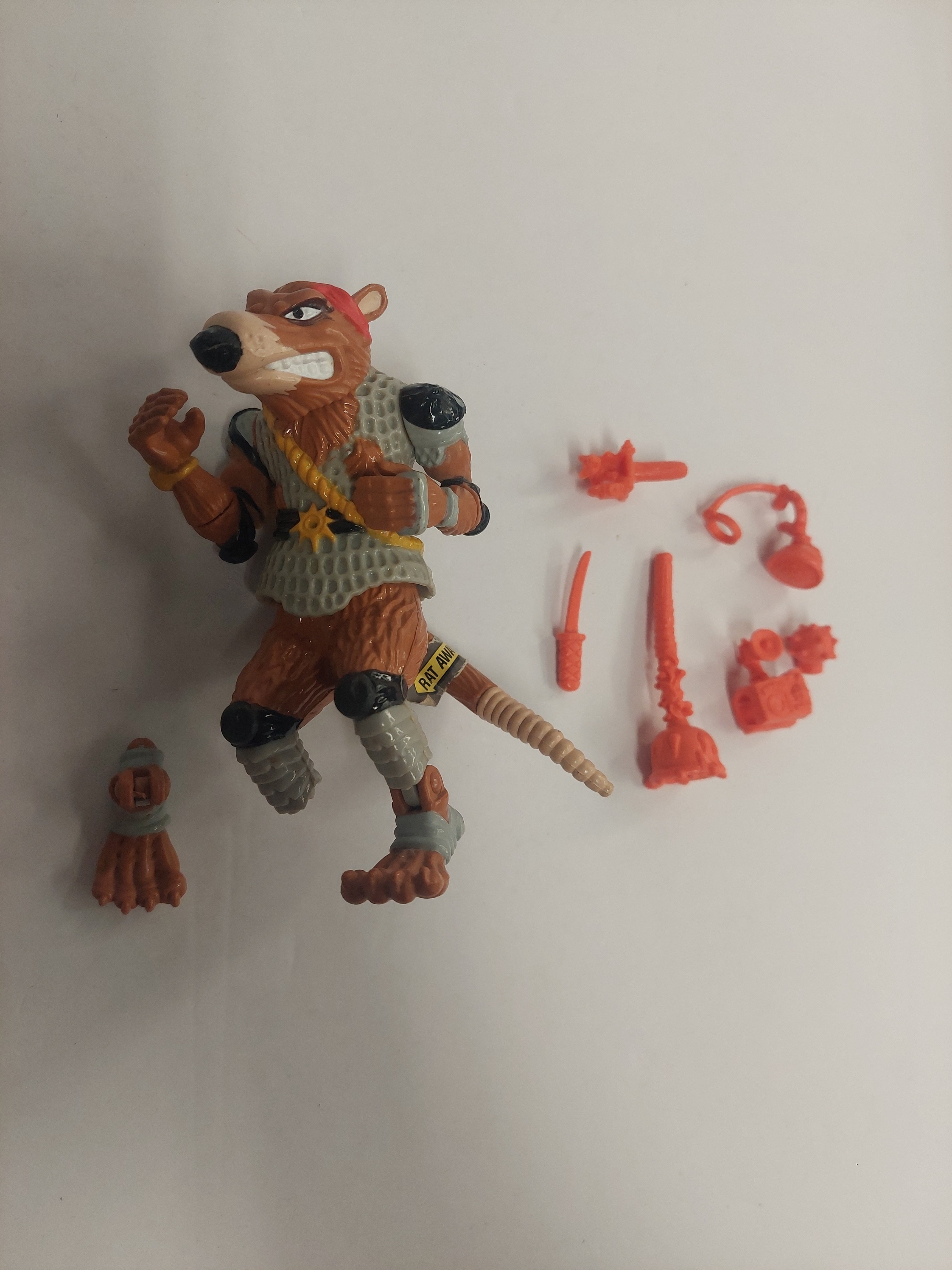 Vintage Teenage Mutant Ninja Turtles TMNT Creepy Crawlin' Splinter Figure Broken Foot