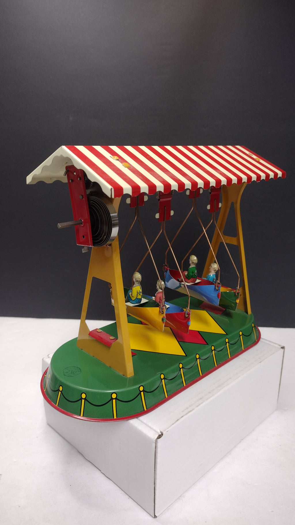 Vintage German Nürnberger Blechspielzeug Swinging Toy / Boat Swing (Missing Key)