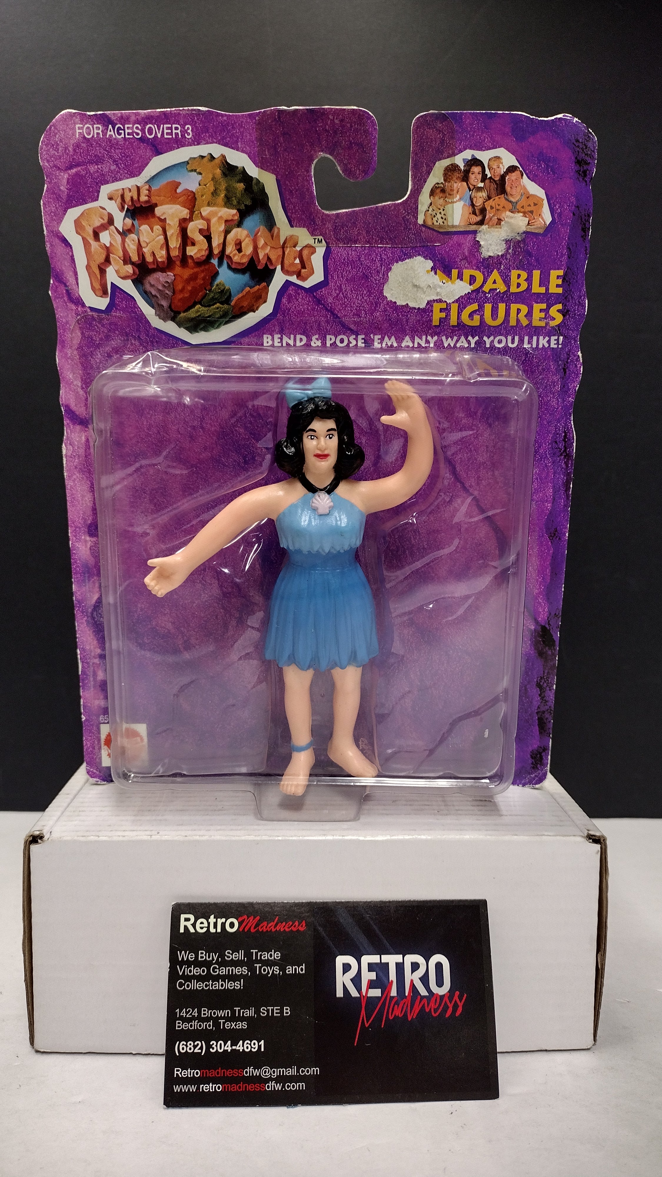 Mattel The Flintstones Movie Betty Rubble Bendable Figure (1993 Release - Brand New & Factory Sealed)