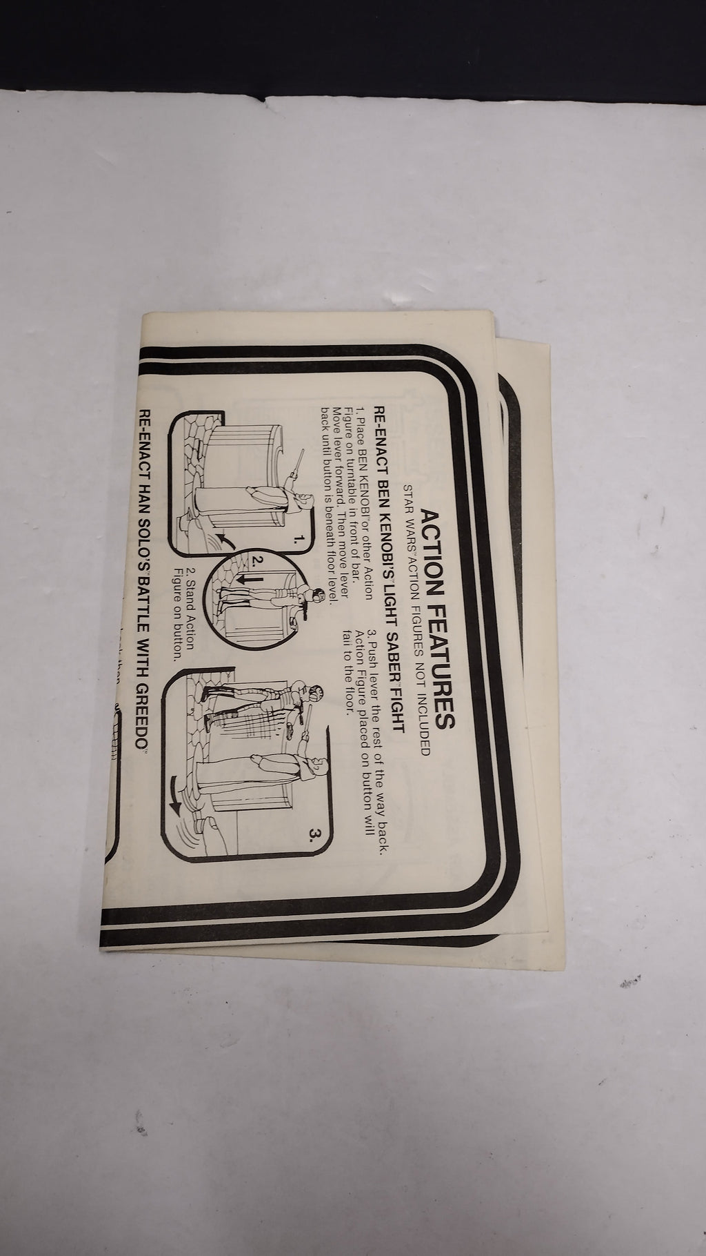 Vintage 1979 Kenner Star Wars Creature Cantina Action Playset Instructions Sheet