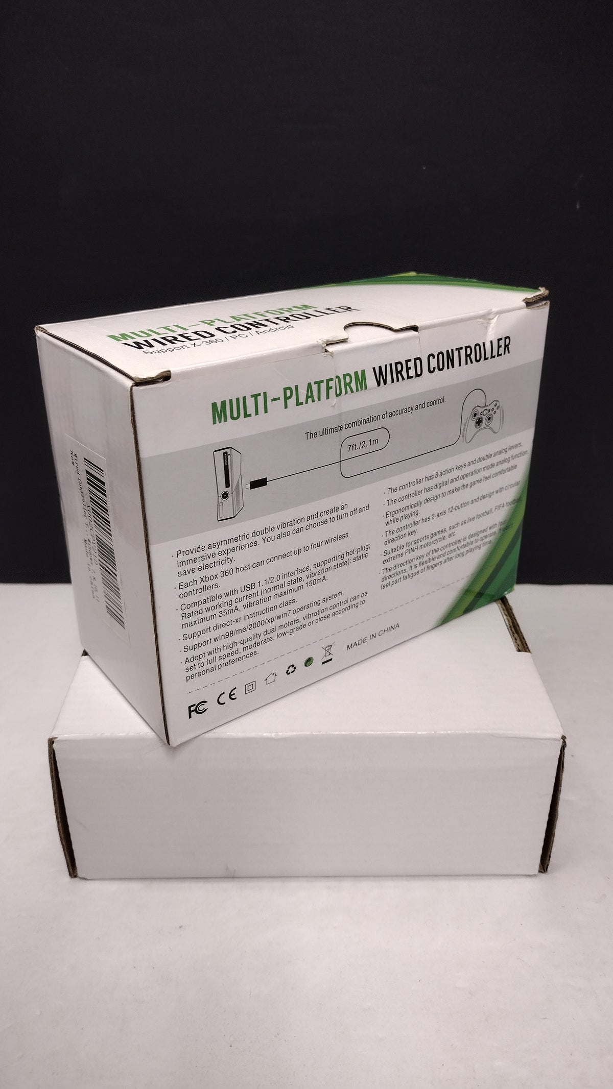 Multi-Platform Wired USB Controller for Xbox 360 PC Android Black New in Box