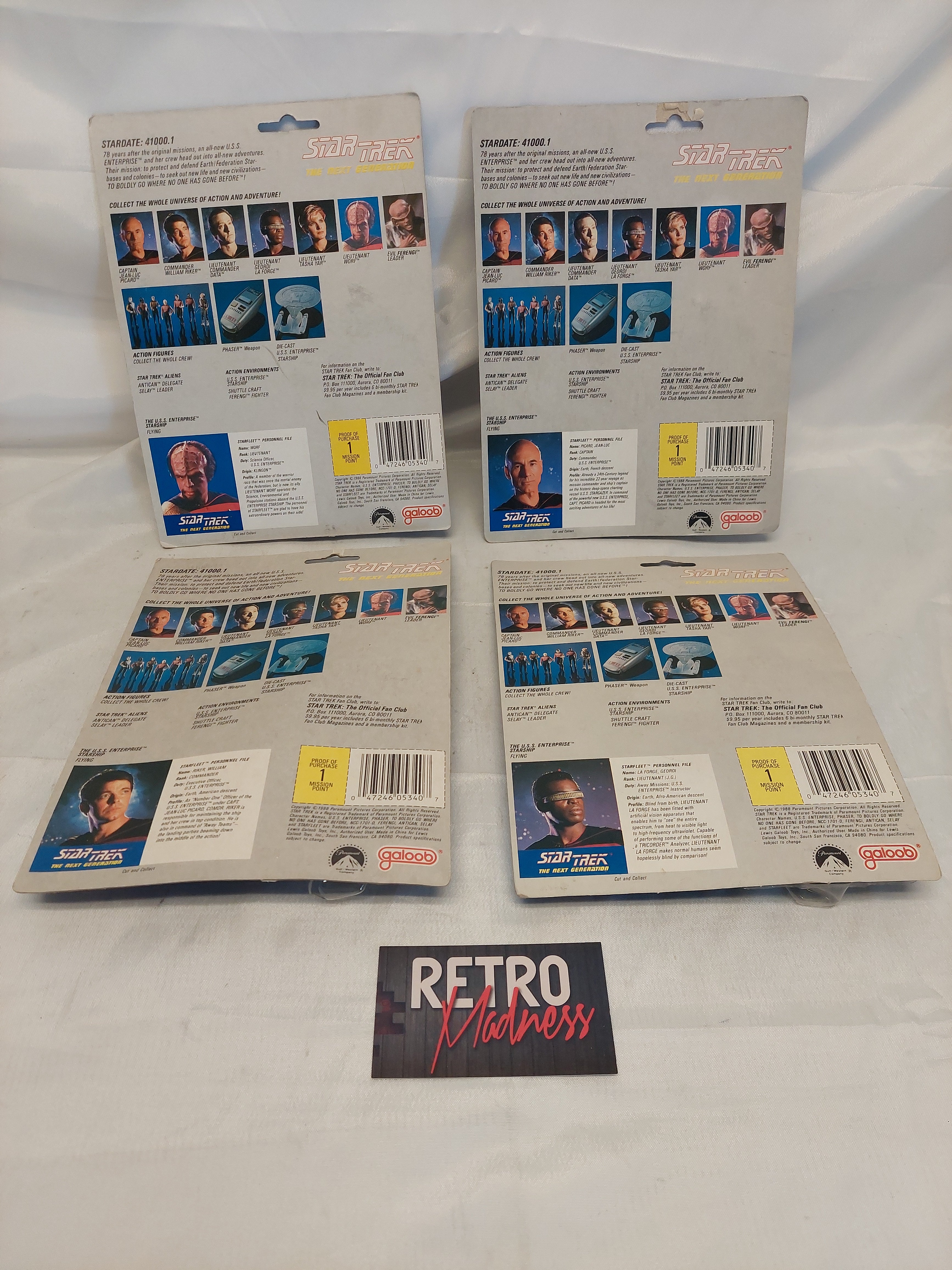 Vintage Star Trek The Next Generation Figures Lot Galoob