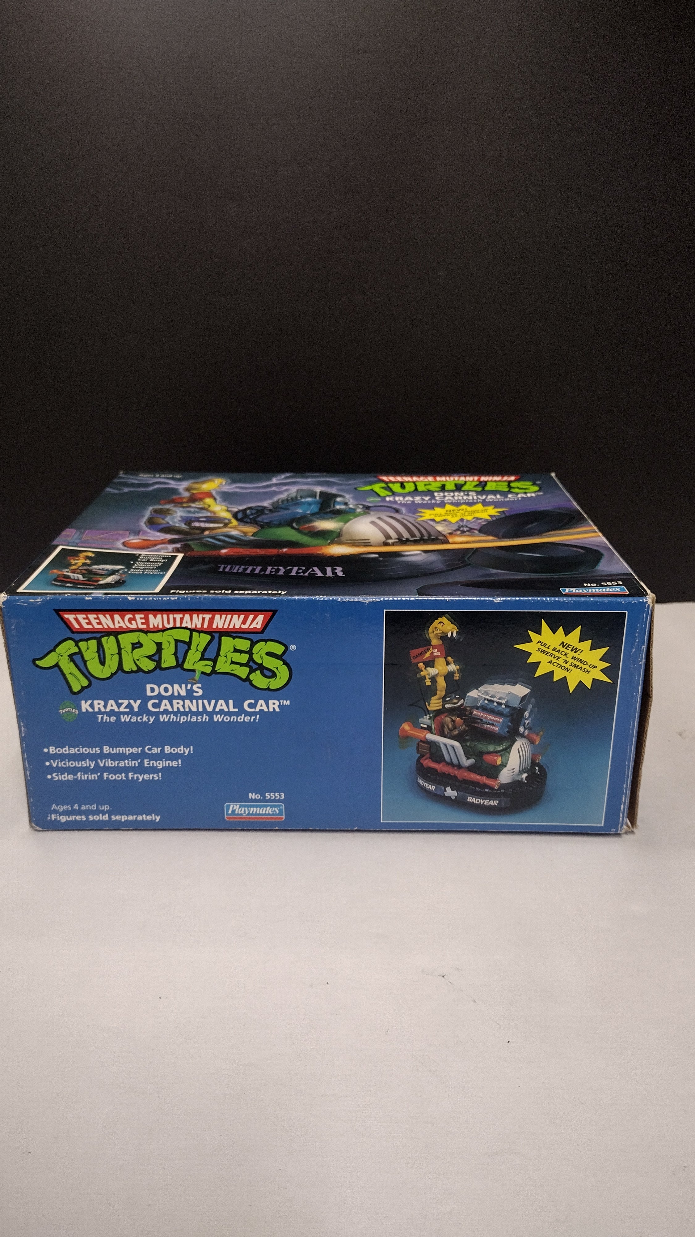 Vintage 1991 TMNT Don’s Krazy Carnival Car – Open Box with Instructions (Playmates)