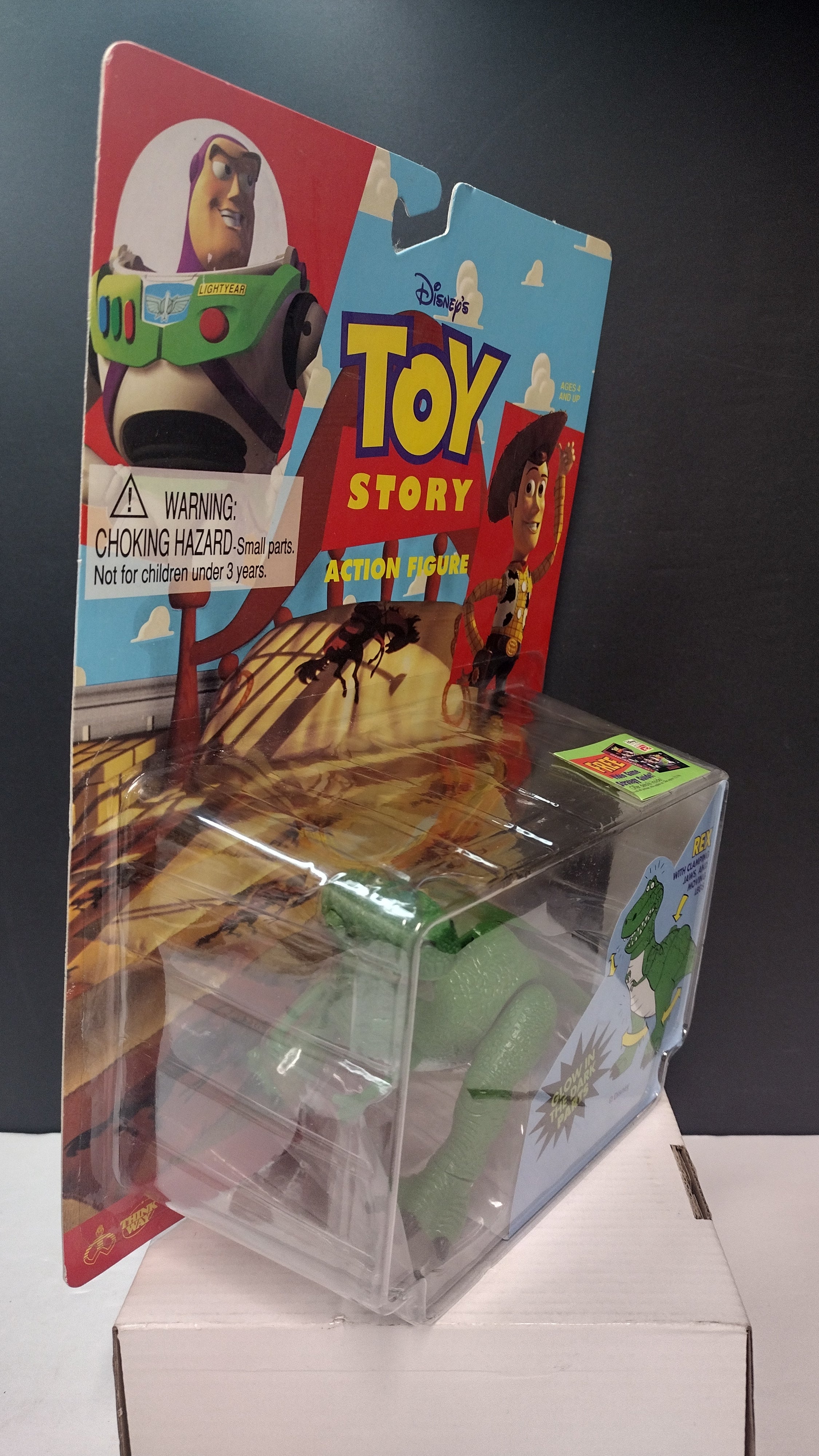 1995 Toy Story Rex Action Figure – Glow-in-the-Dark Edition (Thinkway Toys)