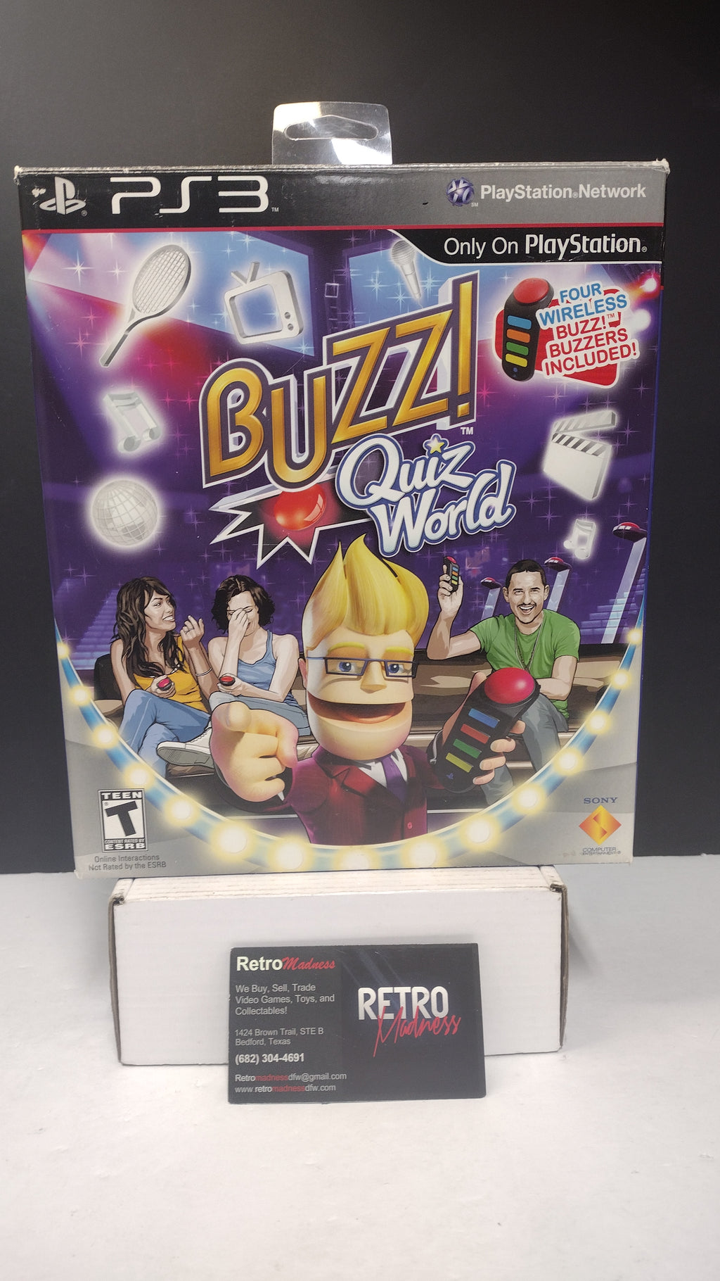 Buzz Quiz World Bundle PS3 Game Wireless Buzzers USB Dongle CIB