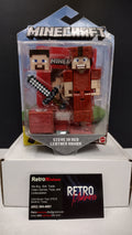 2020 Mattel Mojang Minecraft Steve in Red Leather Armor 3" Figure- On Card