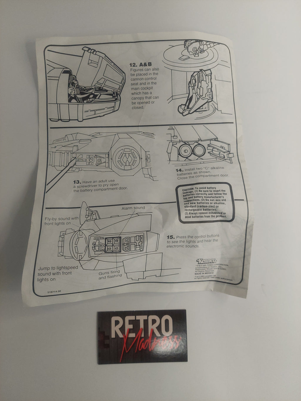 Vintage 1995 Star Wars Electronic Millennium Falcon Instructions ONLY