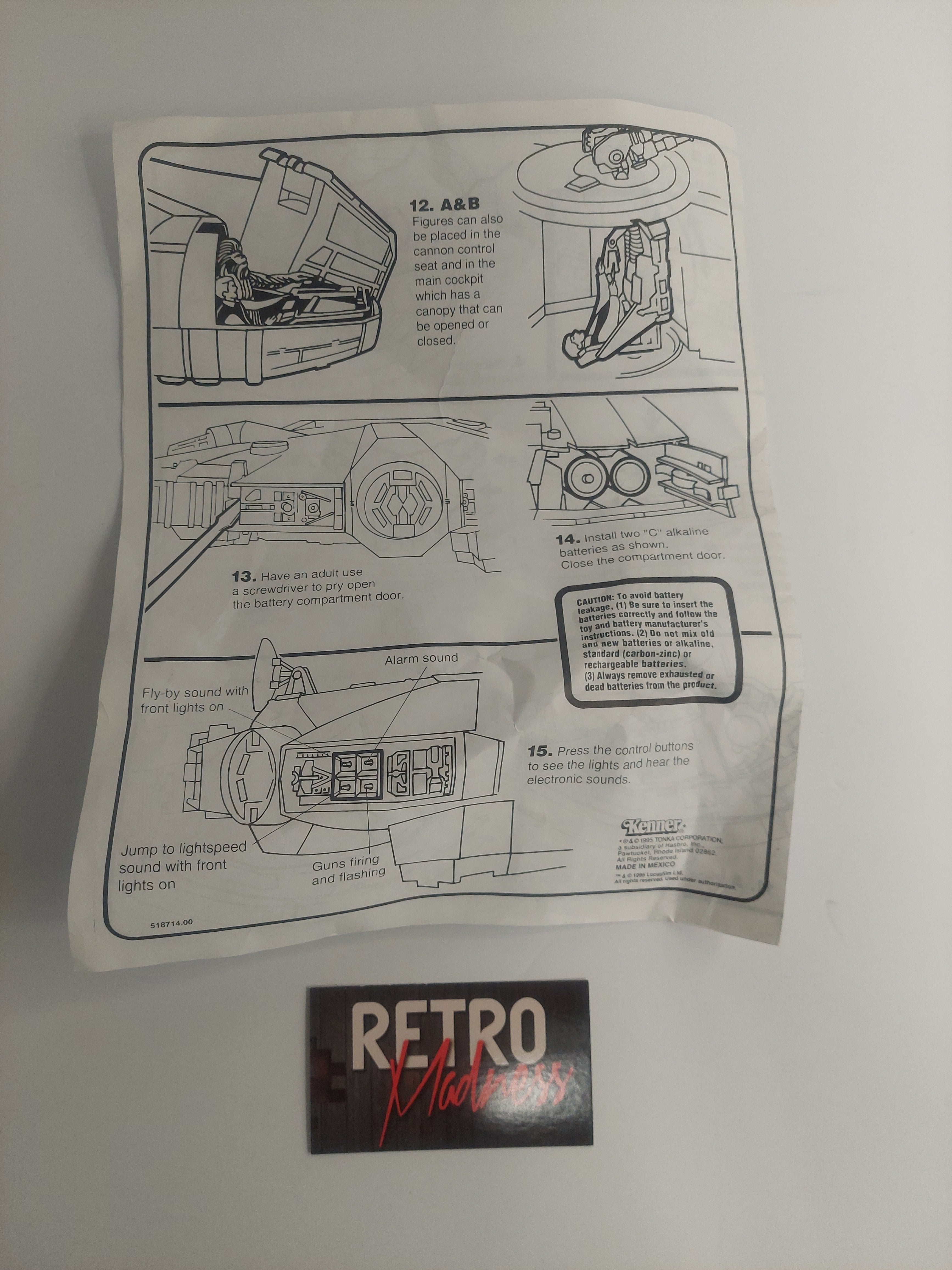 Vintage 1995 Star Wars Electronic Millennium Falcon Instructions ONLY