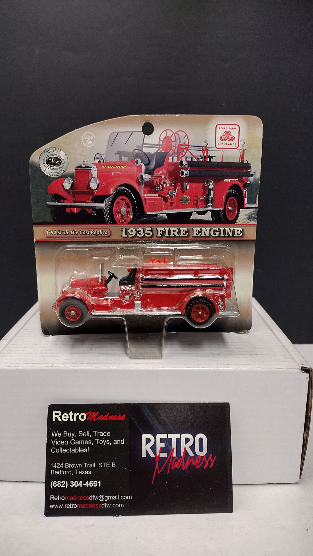 State Farm Insurance 75th Anniversary 1935 Fire Engine NV-00220 Die-Cast Vehicle NIB