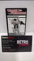 Vintage 1986 Original G1 Transformers Grimlock - Instruction Booklet