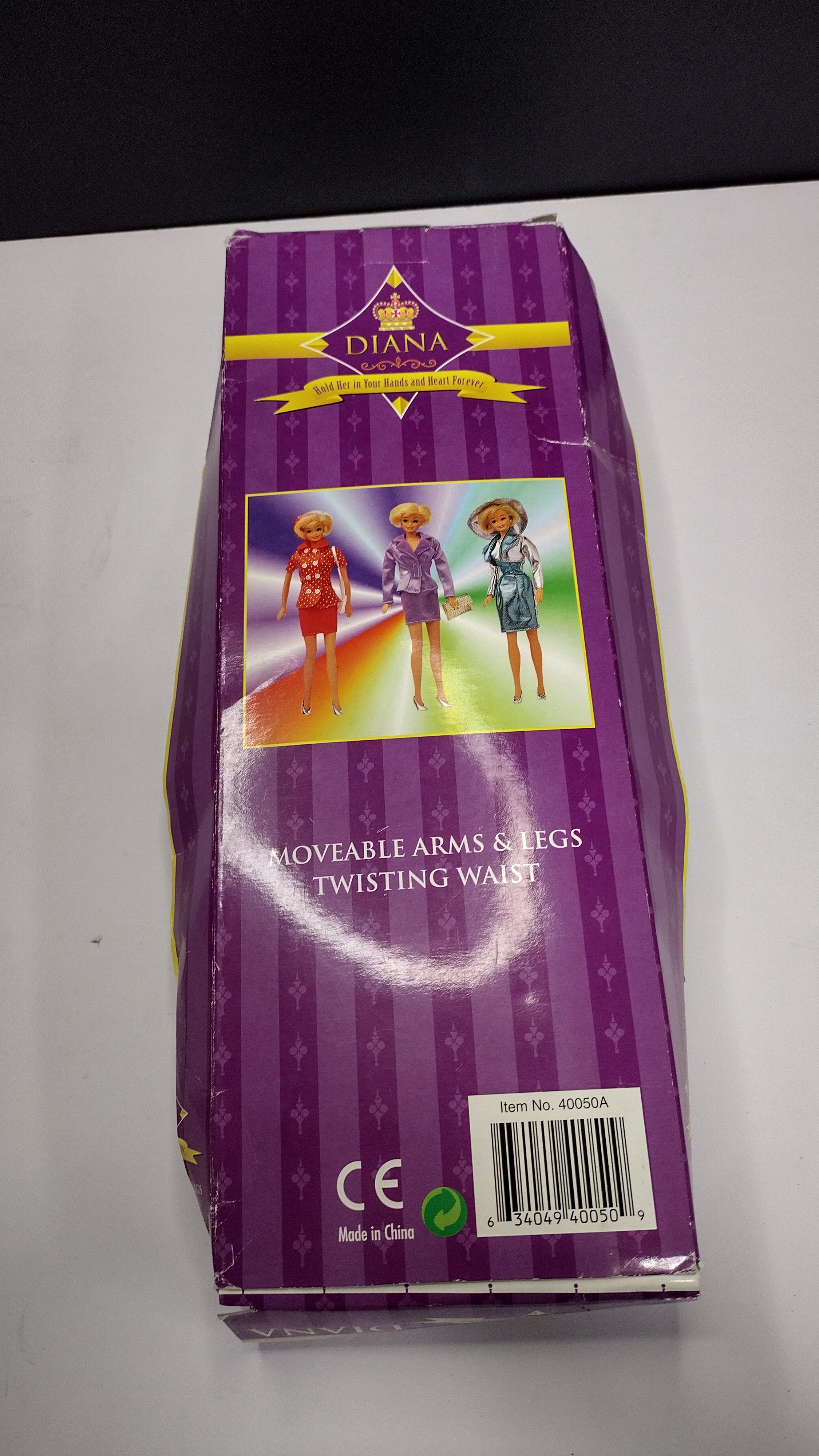 Princess Diana Collector Doll by Way Out Toys: Elegant Gold Evening Gown Edition – New In Box (Damaged Packaging)