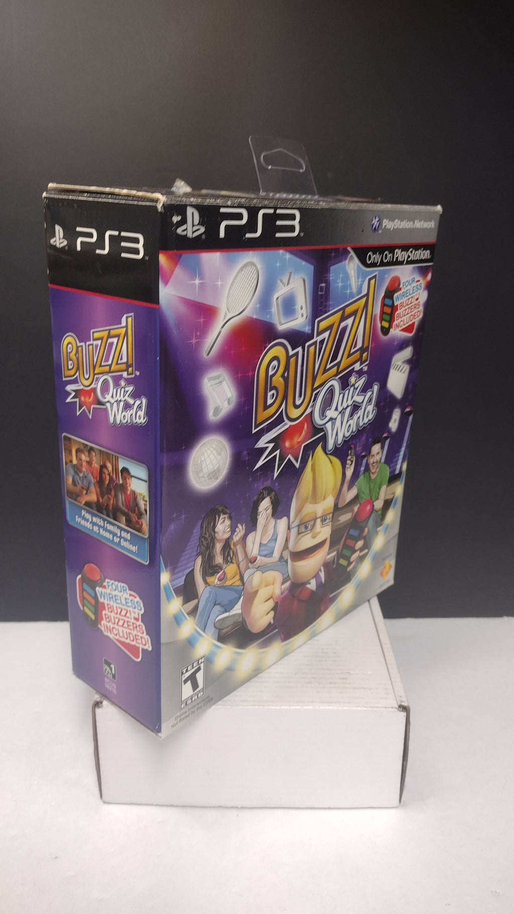 Buzz Quiz World Bundle PS3 Game Wireless Buzzers USB Dongle CIB