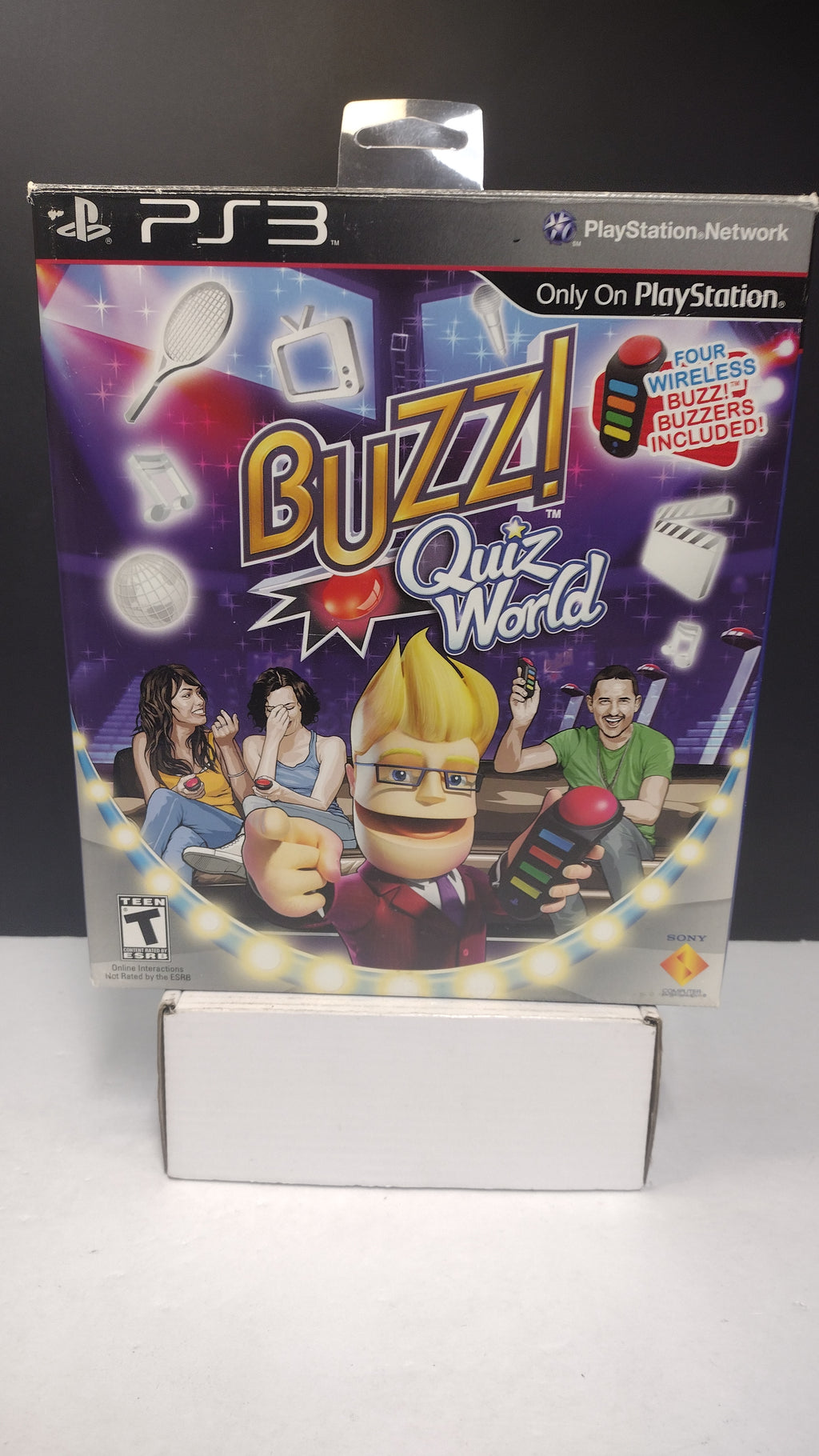 Buzz Quiz World Bundle PS3 Game Wireless Buzzers USB Dongle CIB