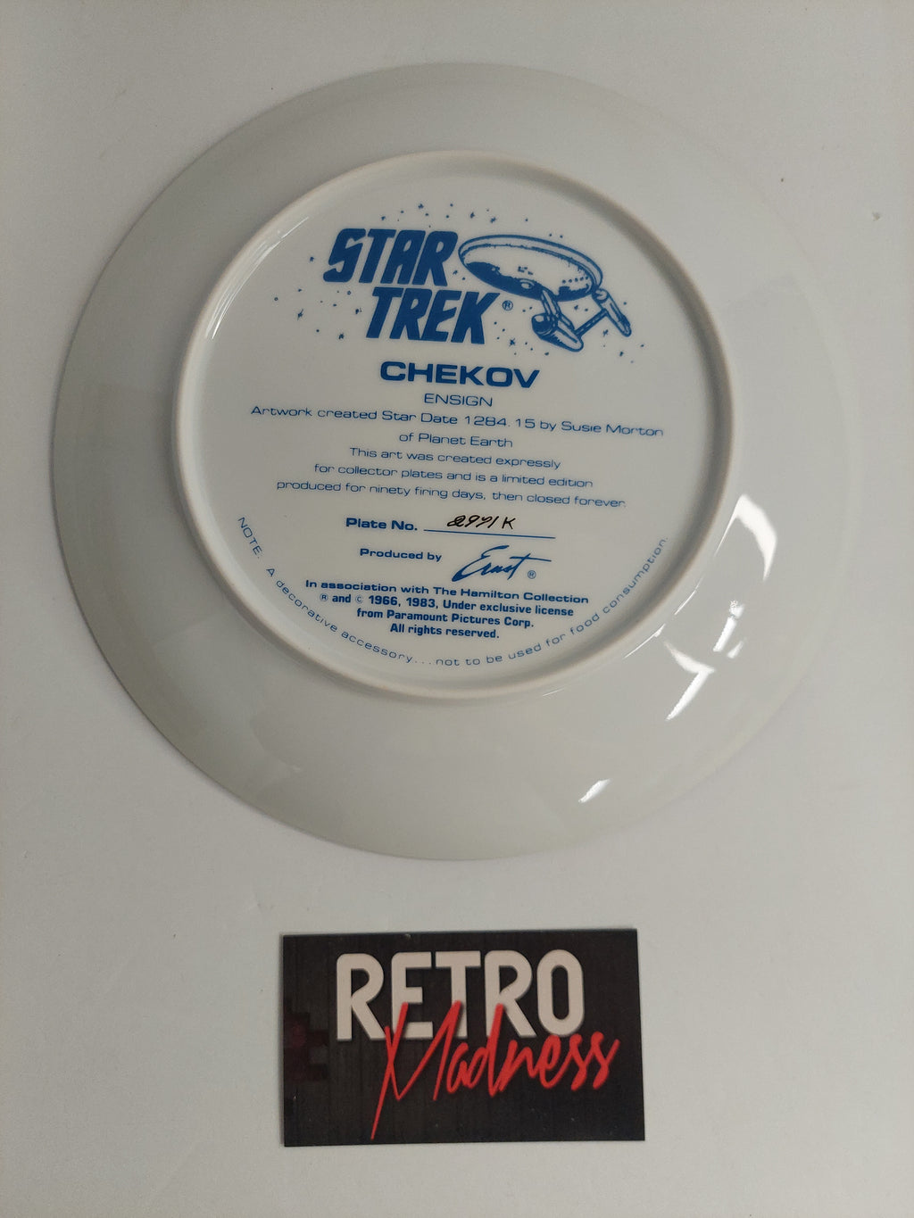 Vintage Star Trek Chekov Collector's Plate with COA