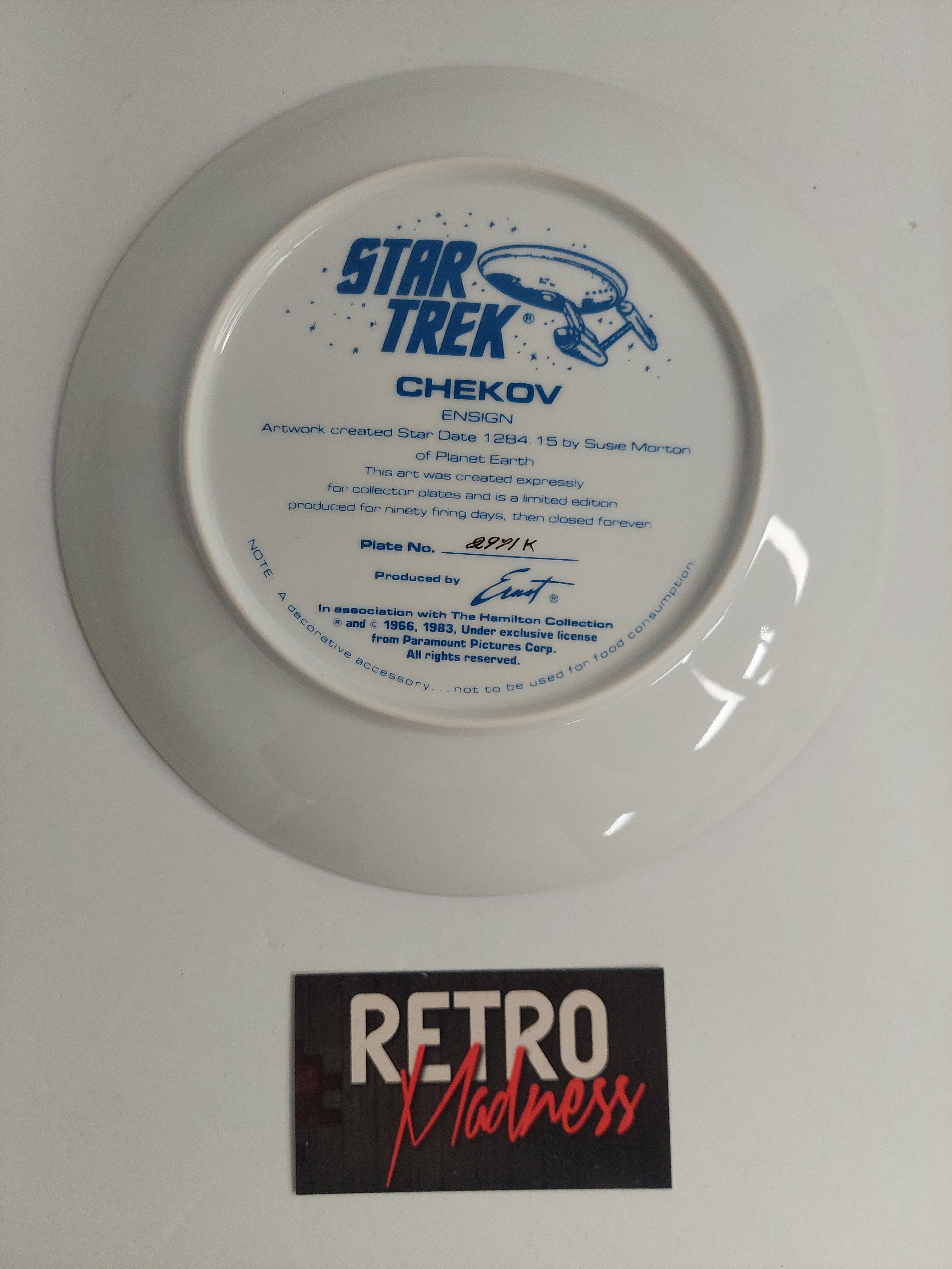 Vintage Star Trek Chekov Collector's Plate with COA