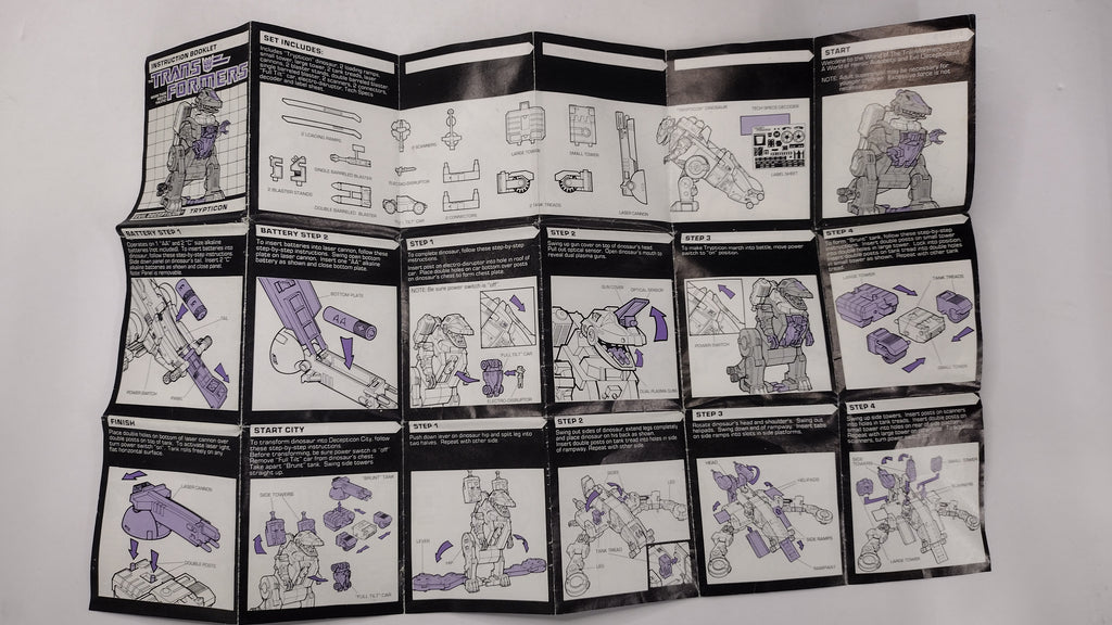 Vintage 1986 Original G1 Transformers Trypticon - Instruction Booklet