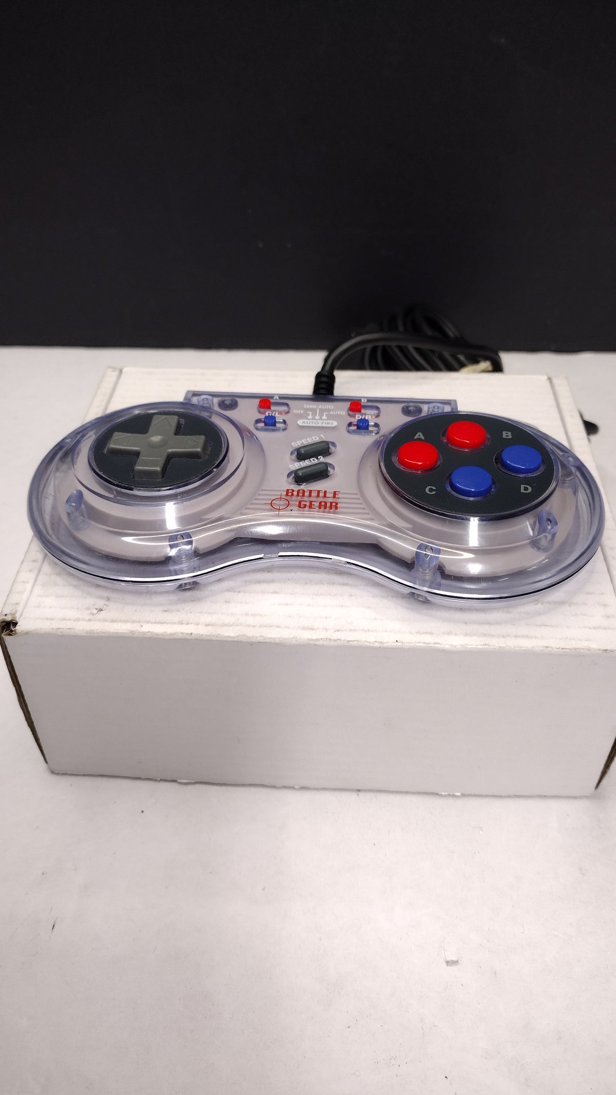 CompUSA Battle Gear- Wired Clear PC Controller Model 131737- Tested