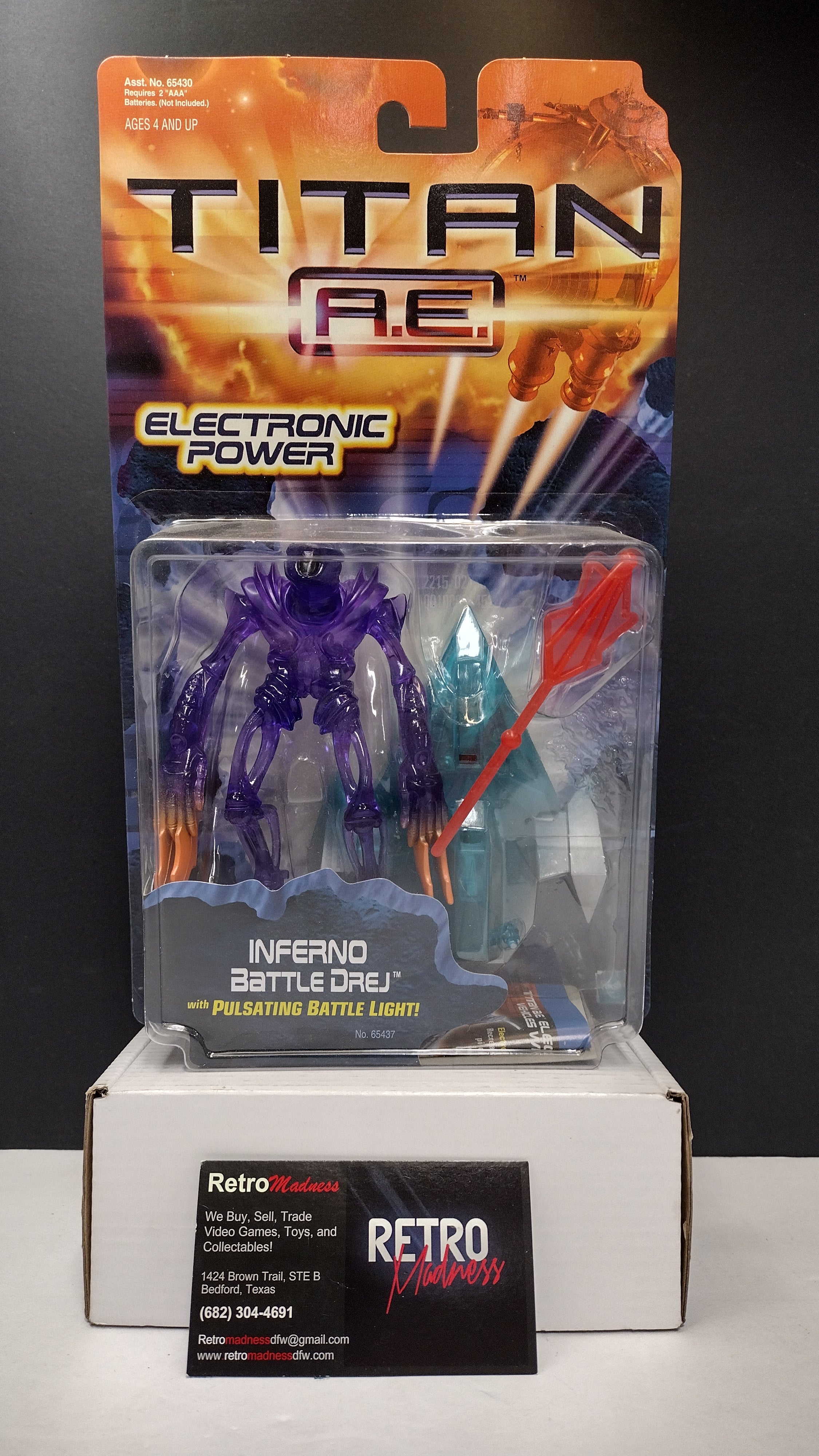 Vintage Titan A.E. (2000) Inferno Battle Drej 5-Inch Electronic Action Figure NIB