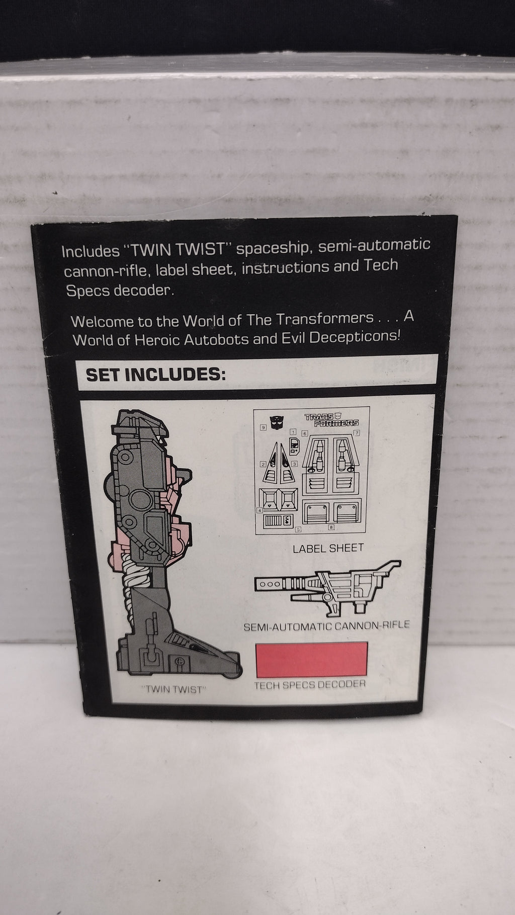 Vintage 1984 Original G1 Transformers Twin Twist - Instruction Booklet