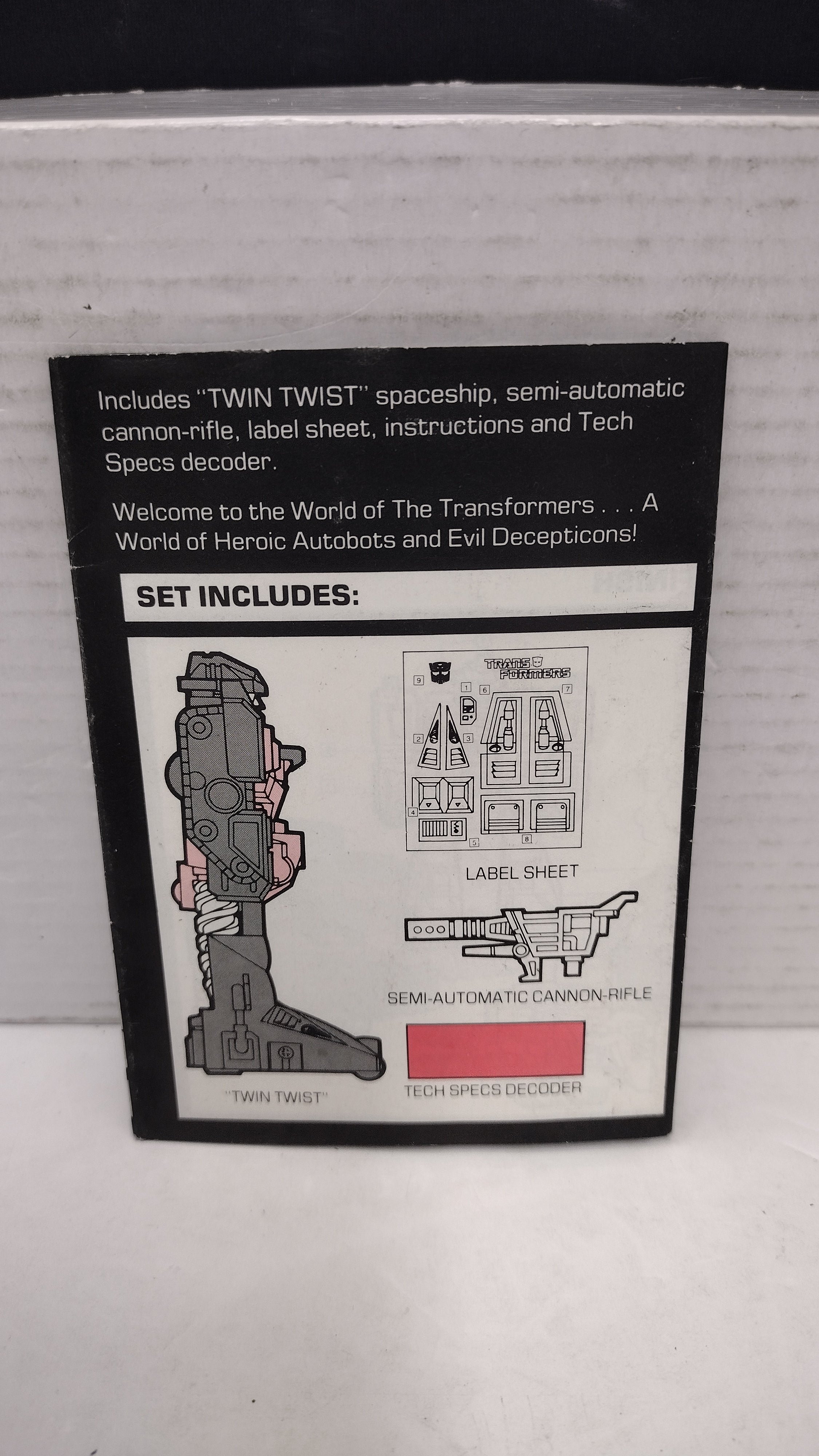 Vintage 1984 Original G1 Transformers Twin Twist - Instruction Booklet