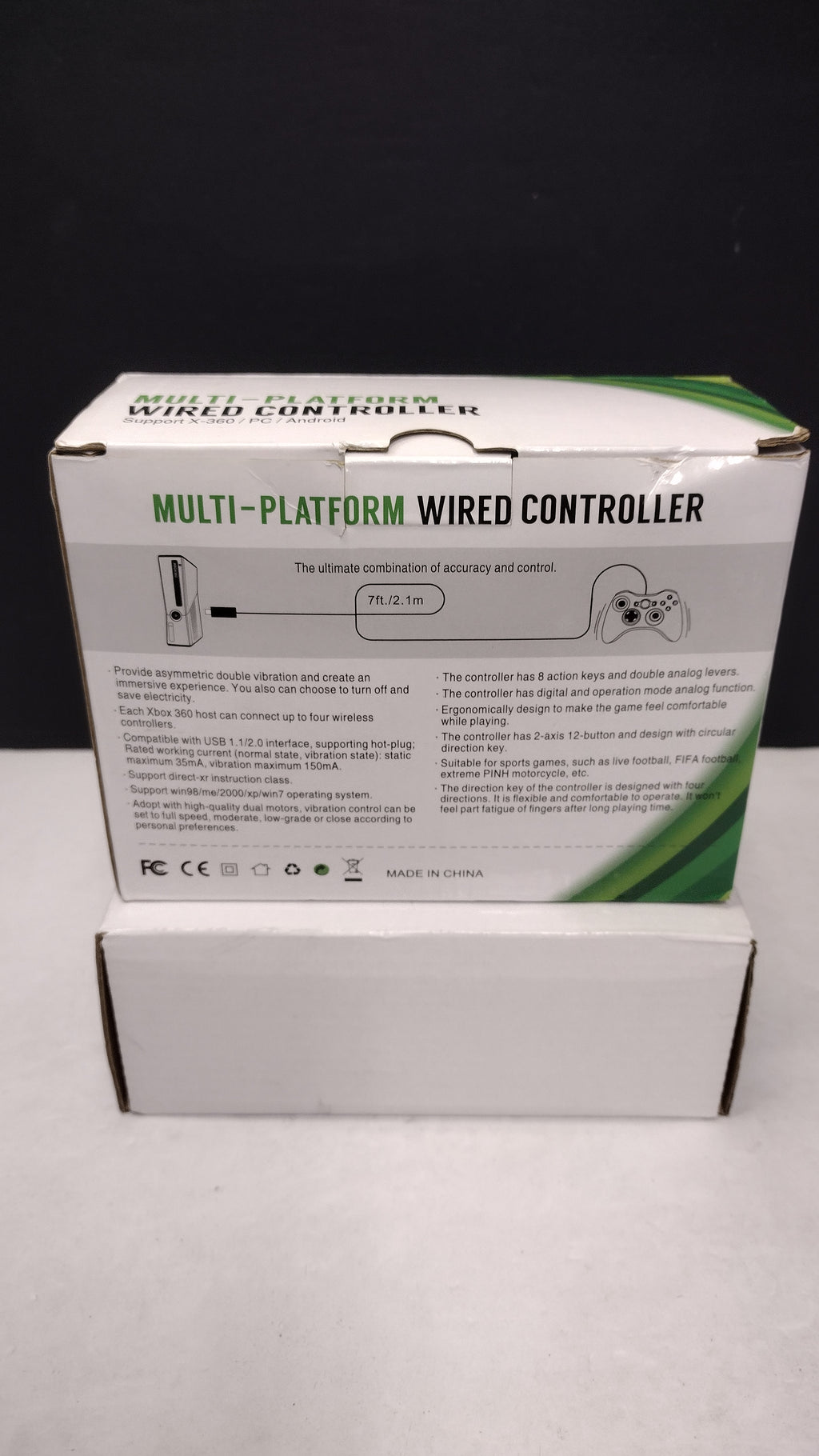 Multi-Platform Wired USB Controller for Xbox 360 PC Android Black New in Box