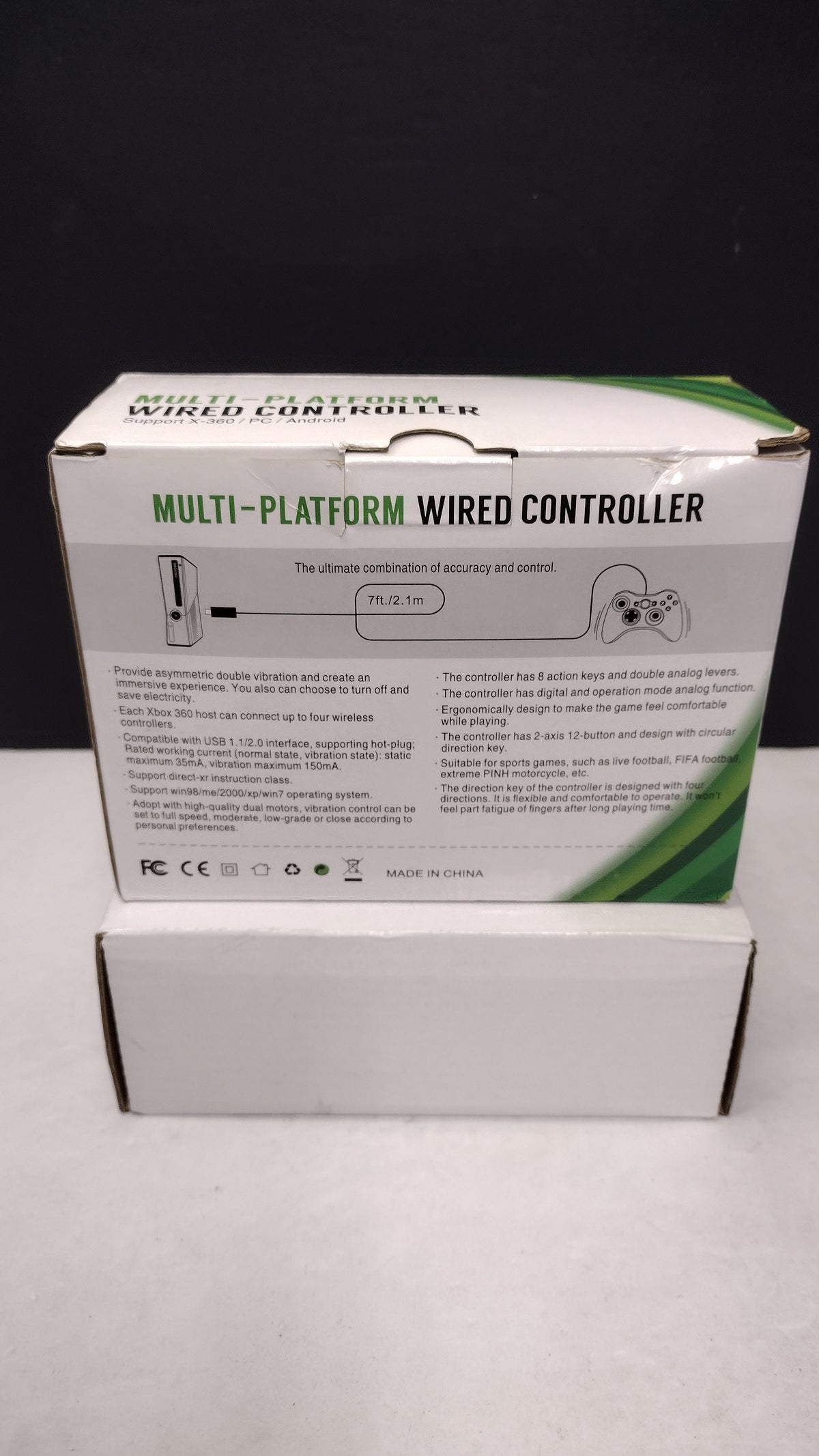 Multi-Platform Wired USB Controller for Xbox 360 PC Android Black New in Box